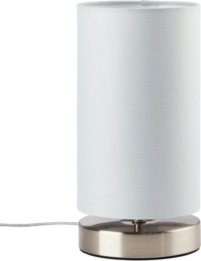 Lüttenhütt Tischleuchte »Lüchte«, Tischlampe mit Stoffschirm Ø 12 cm, hellgrau, Touch Dimmer