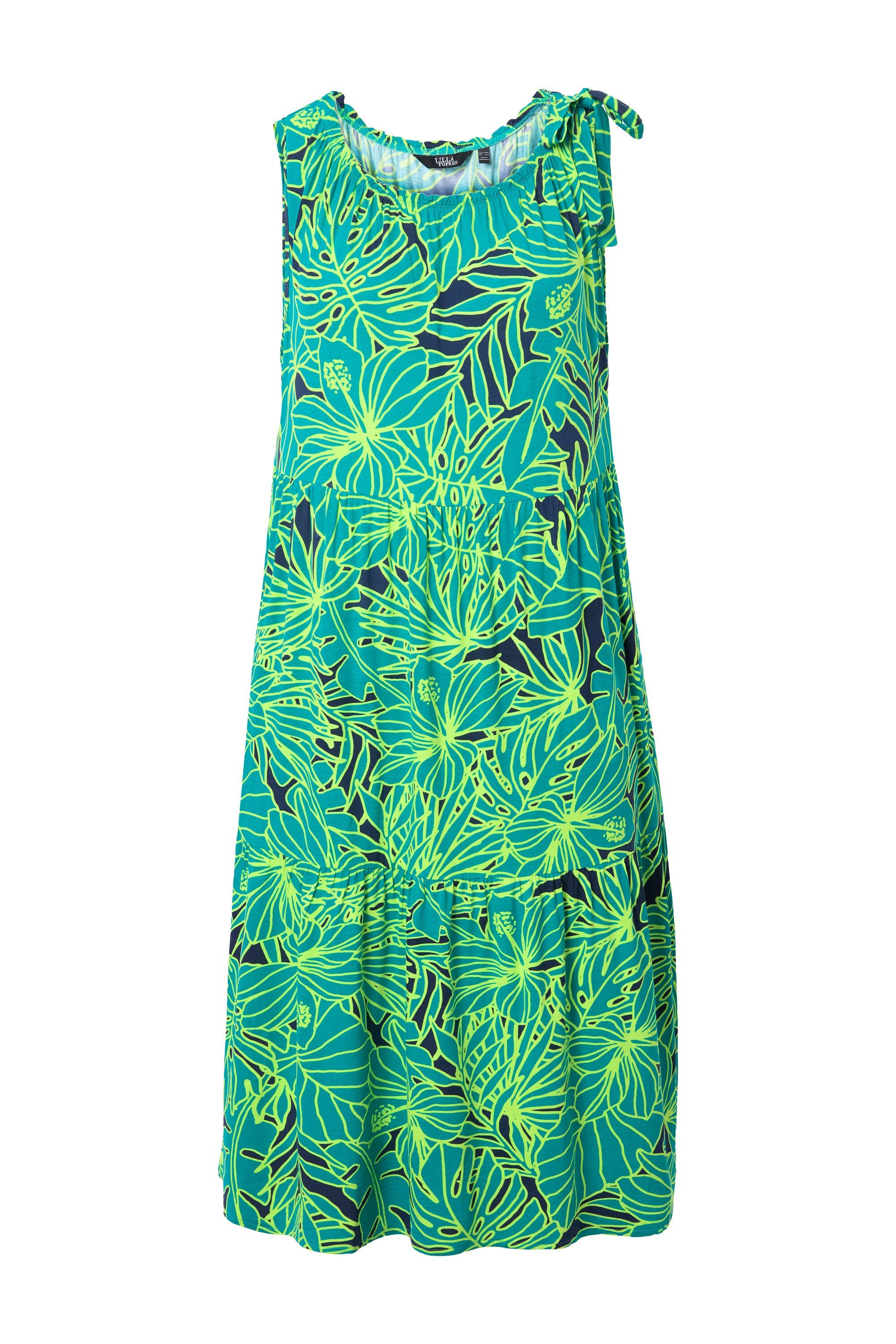 Ulla Popken Jerseykleid Jersey-Midikleid Blüten gekräuselter günstig online kaufen