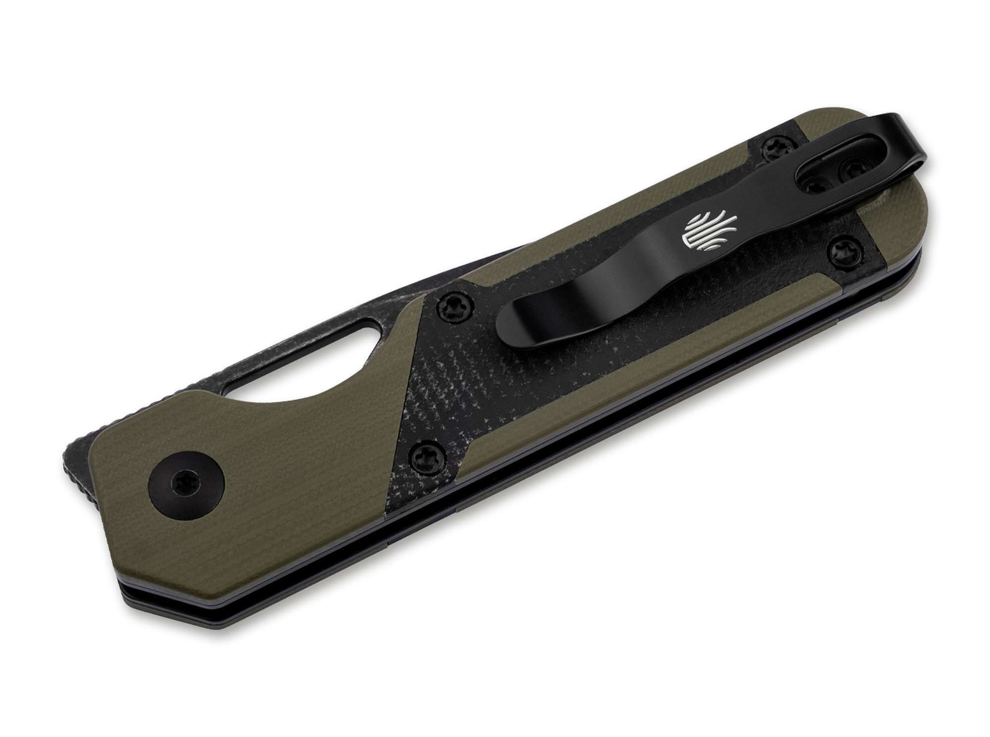 Kizer Taschenmesser Kizer Mini Militaw G10 Green Micarta Black