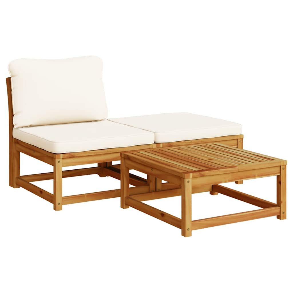 vidaXL Sofaelement 3-tlg. Garten-Lounge-Set mit Kissen günstig online kaufen