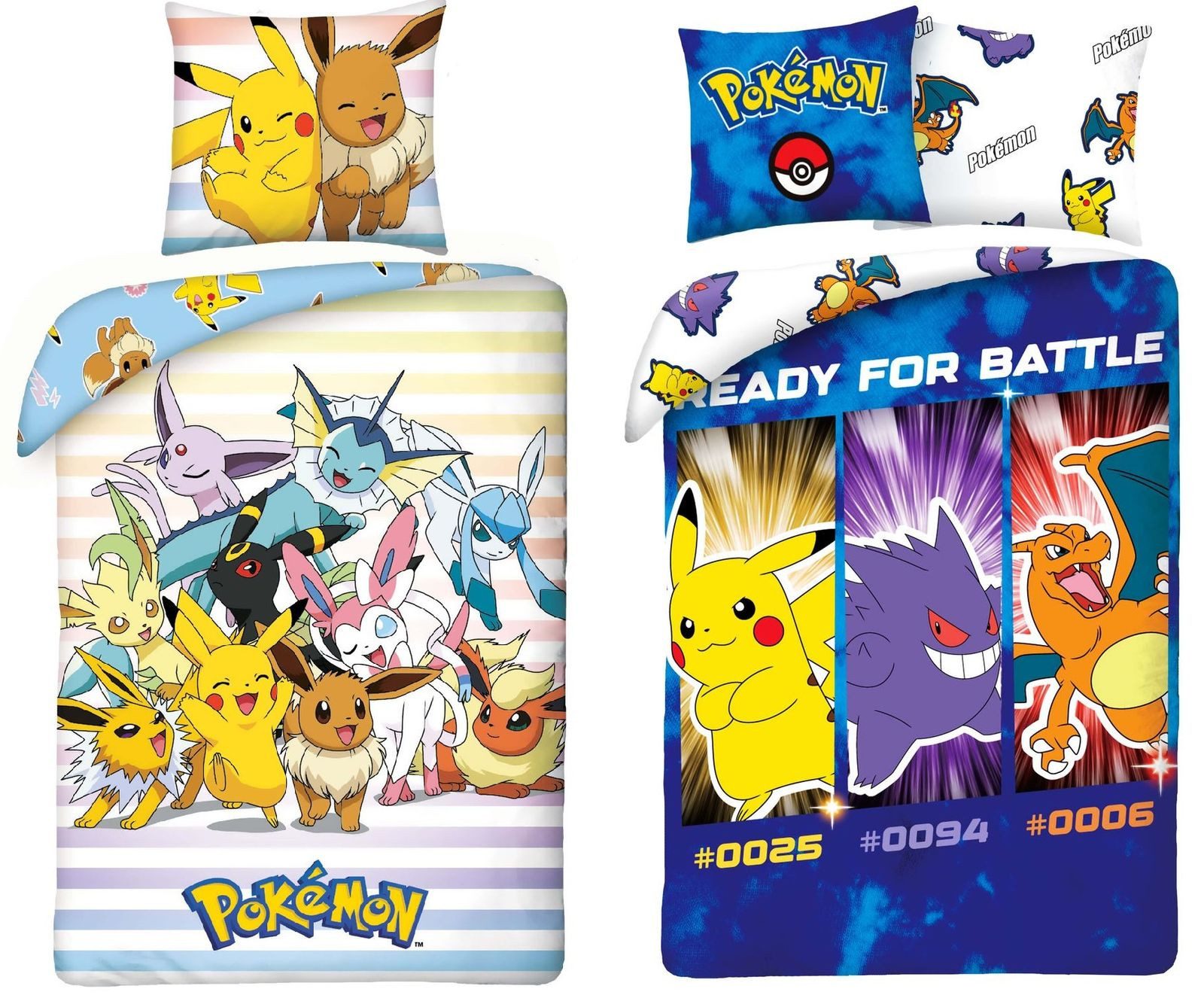 Bettwäsche Pokemon - Pikachu - 2 x Wende-Bettwäsche-Set, 135x200 & 80x80