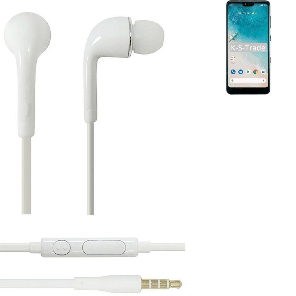 K-S-Trade für Huawei Honor X10 Lite In-Ear-Kopfhörer (Kopfhörer Headset mit Mikrofon u Lautstärkeregler weiß 3,5mm)