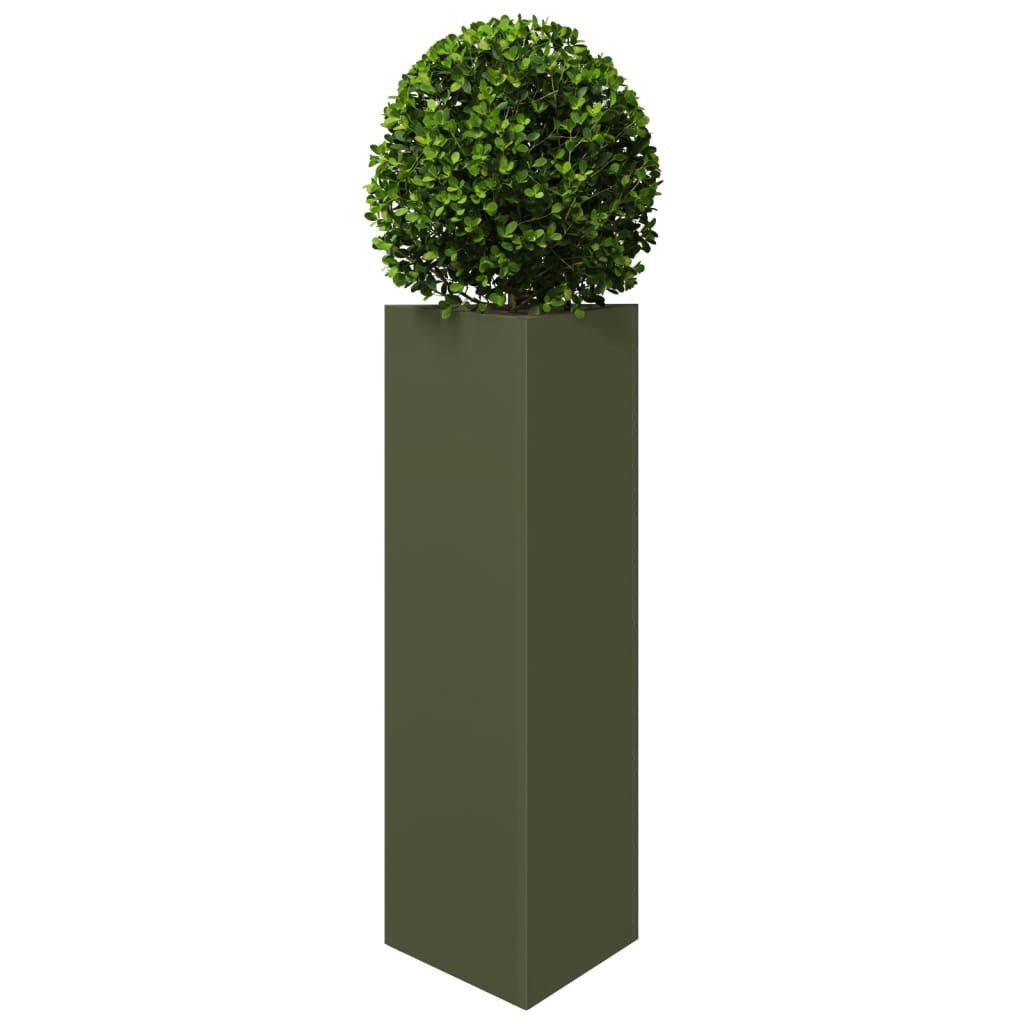 vidaXL Blumentopf Pflanzkübel Olivgrün Dreieckig 30x26x75 günstig online kaufen