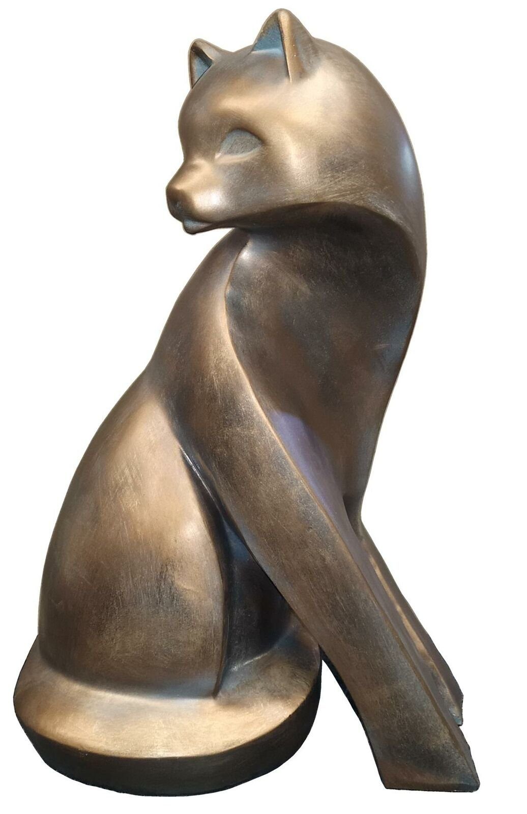 JVmoebel Katze Figur Gartenfigur, Statuen designer Skulpturen Design bunte Goldene