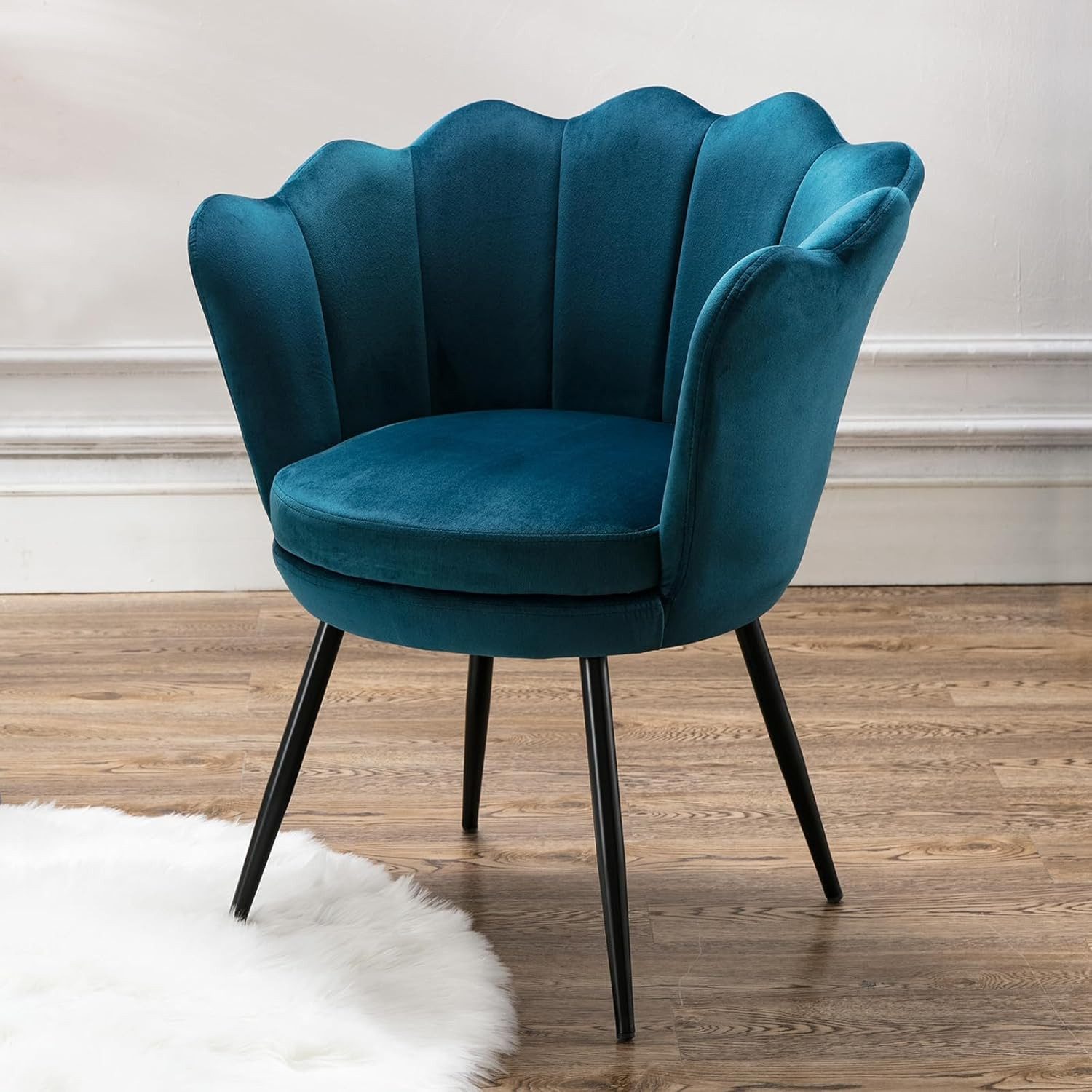 CHAIRUS Sessel Relaxsessel mit Goldfuß & Blumenform für Wohn-/Schlafzimmer (1-St), Ohrensessel, Freizeitsessel mit Kissen, Esszimmerstuhl Polsterstuhl