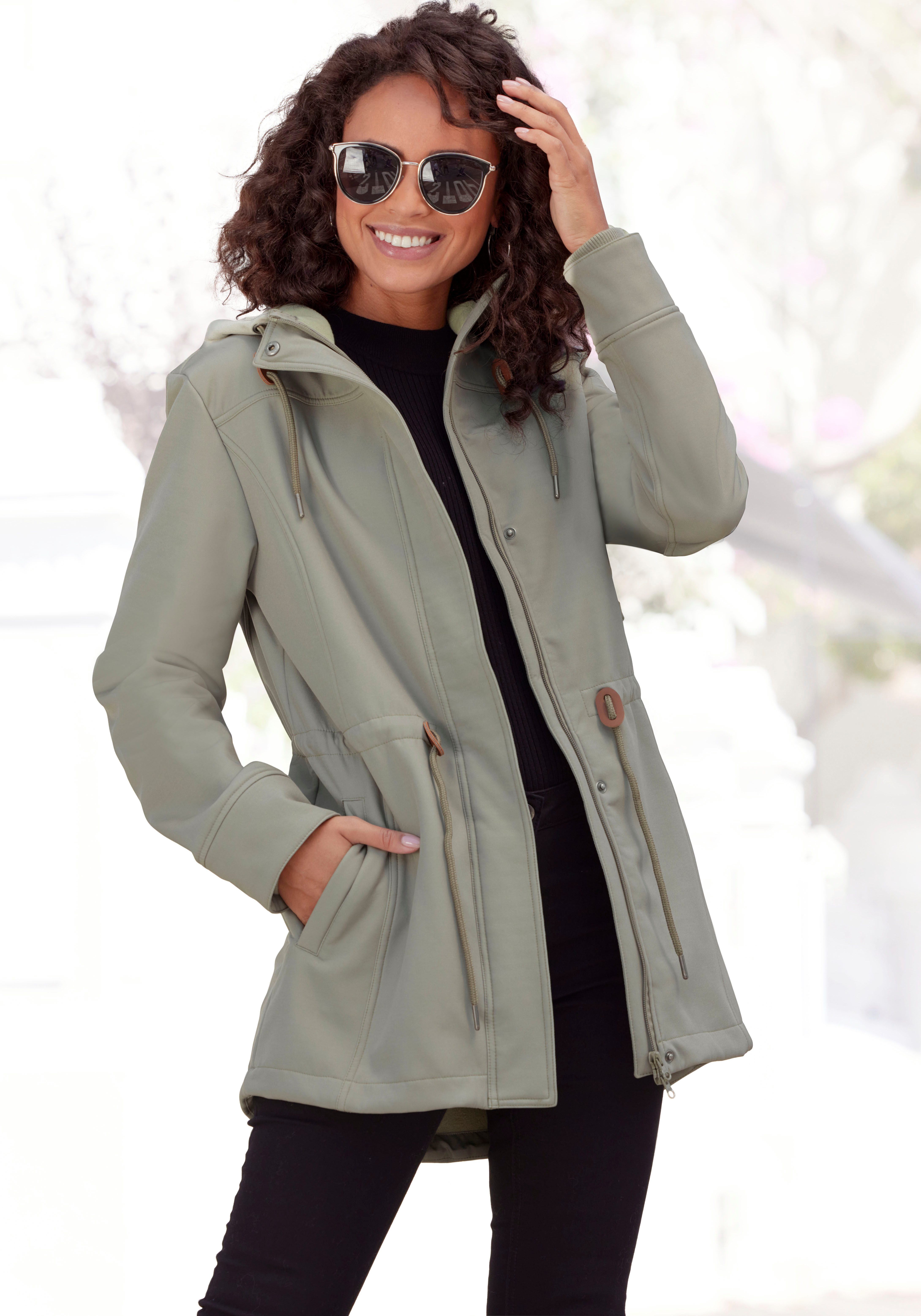 vivance active Softshelljacke mit Kordelzug an der Taille günstig online kaufen