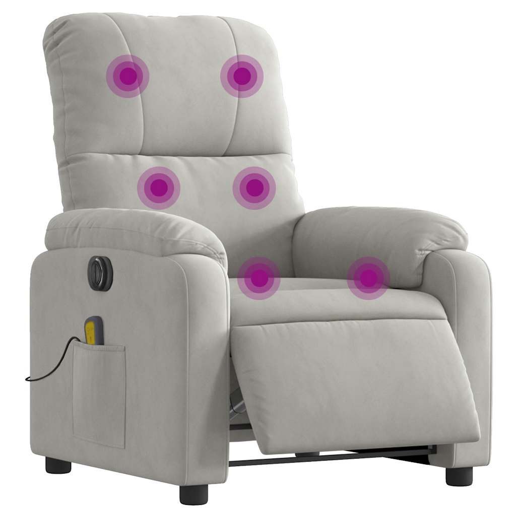 vidaXL Sessel Massagesessel Elektrisch Hellgrau Mikrofasergewebe günstig online kaufen