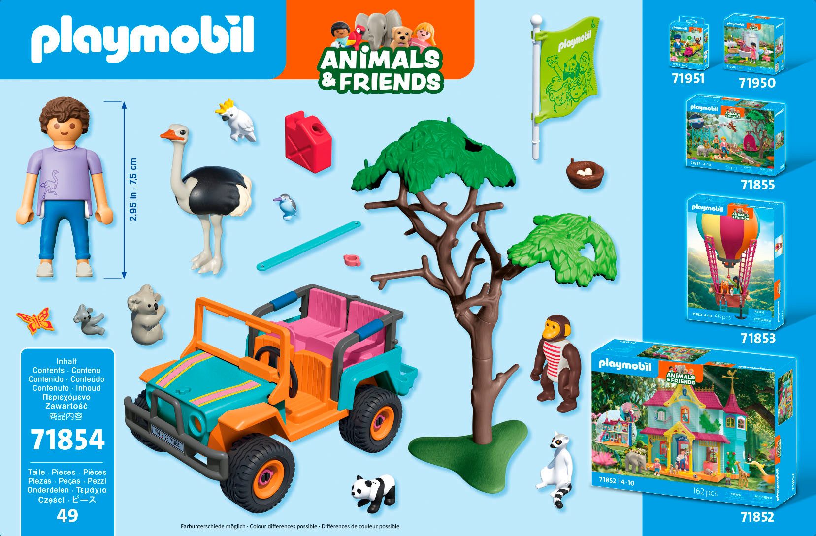 Playmobil® Bunter Geländewagen (71854), Animals & Friends Konstruktions-Spielset, (49 St), Made in Europe – Bild 3 von 4