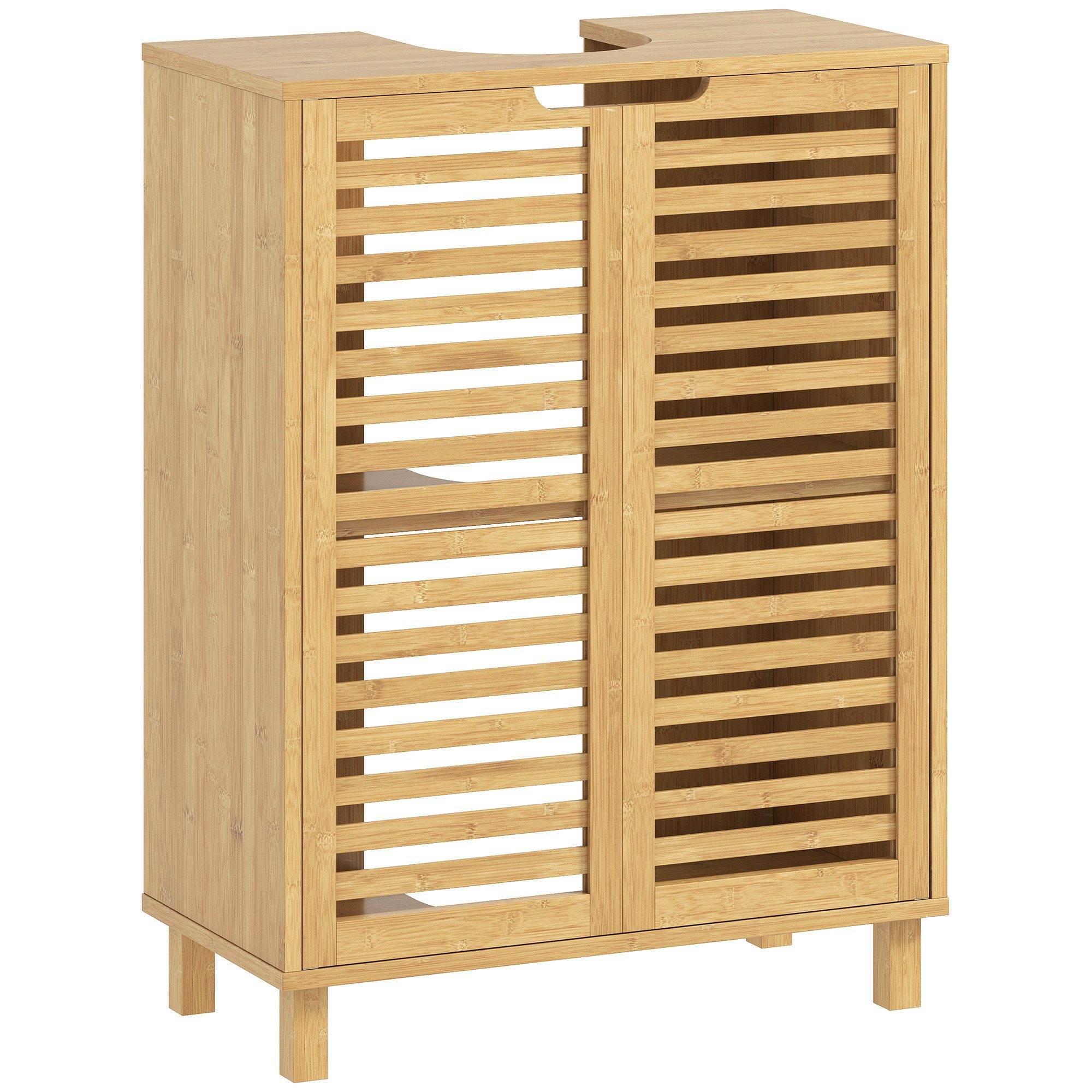 HOMCOM Waschbeckenunterschrank verstellbare Regale (Badezimmerschrank, 1-St günstig online kaufen