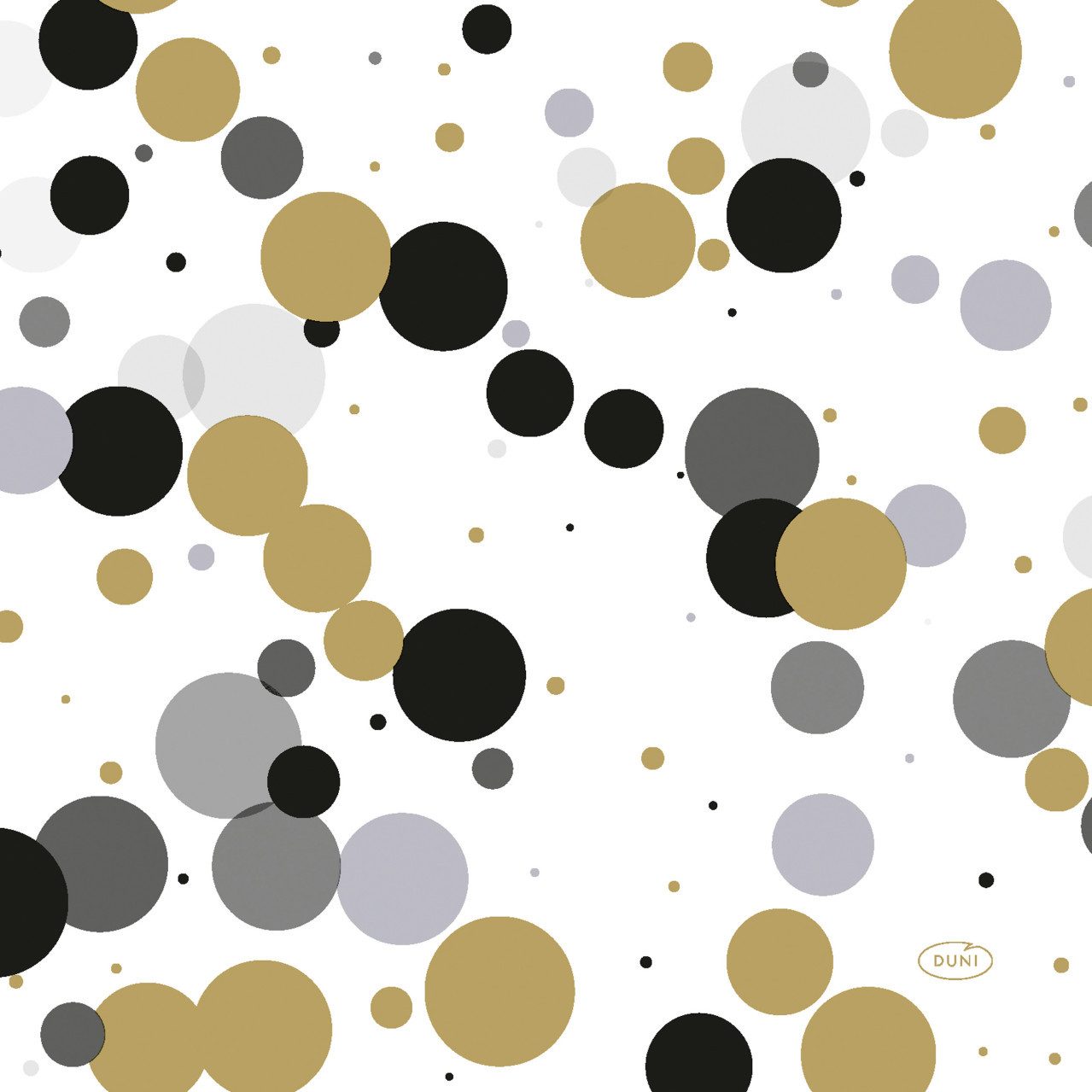 Duni Papierserviette Duni Servietten Bubbles Black 33 x 33 cm - 20er