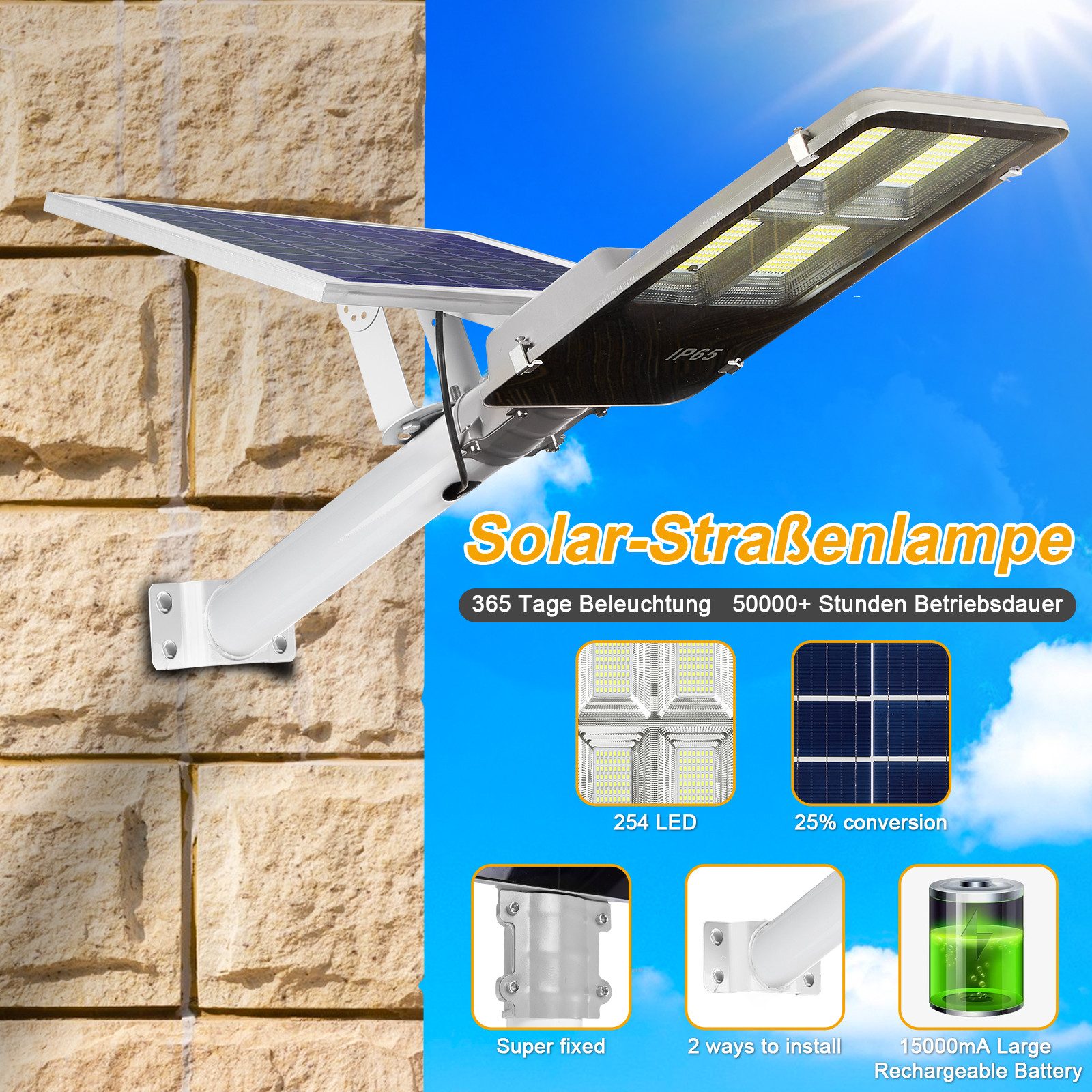 Sunicol LED Solarleuchte LED Straßenlampe mit Daemmerungssensor, mit Fernbe günstig online kaufen