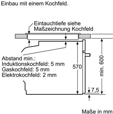 BOSCH Einbaubackofen Serie 4 HRA534BS0, mit Teleskopauszug nachrüstbar, ecoClean