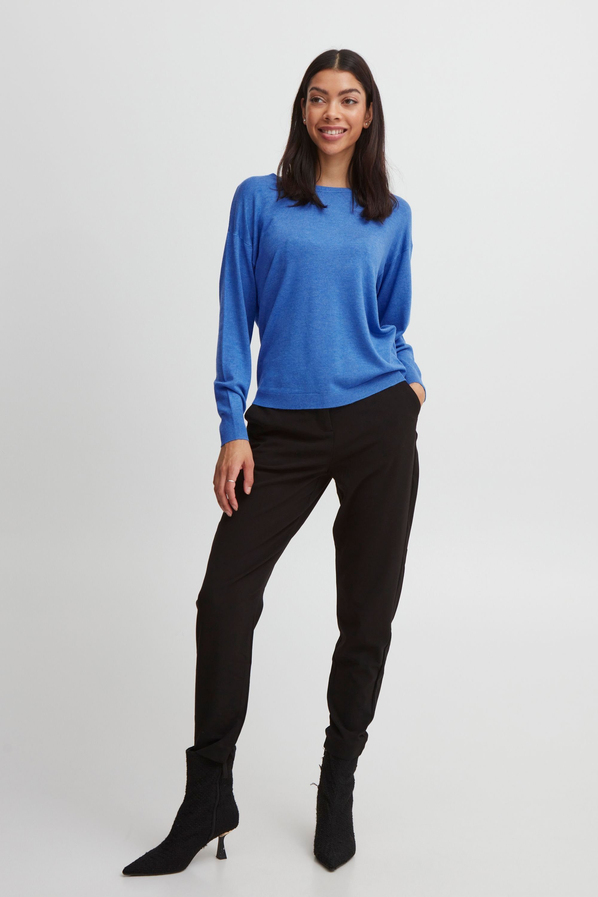 b.young Strickpullover - Blue 20811924 (1840511) ONECK Strong BYMMPIMBA1 JUMPER Melange