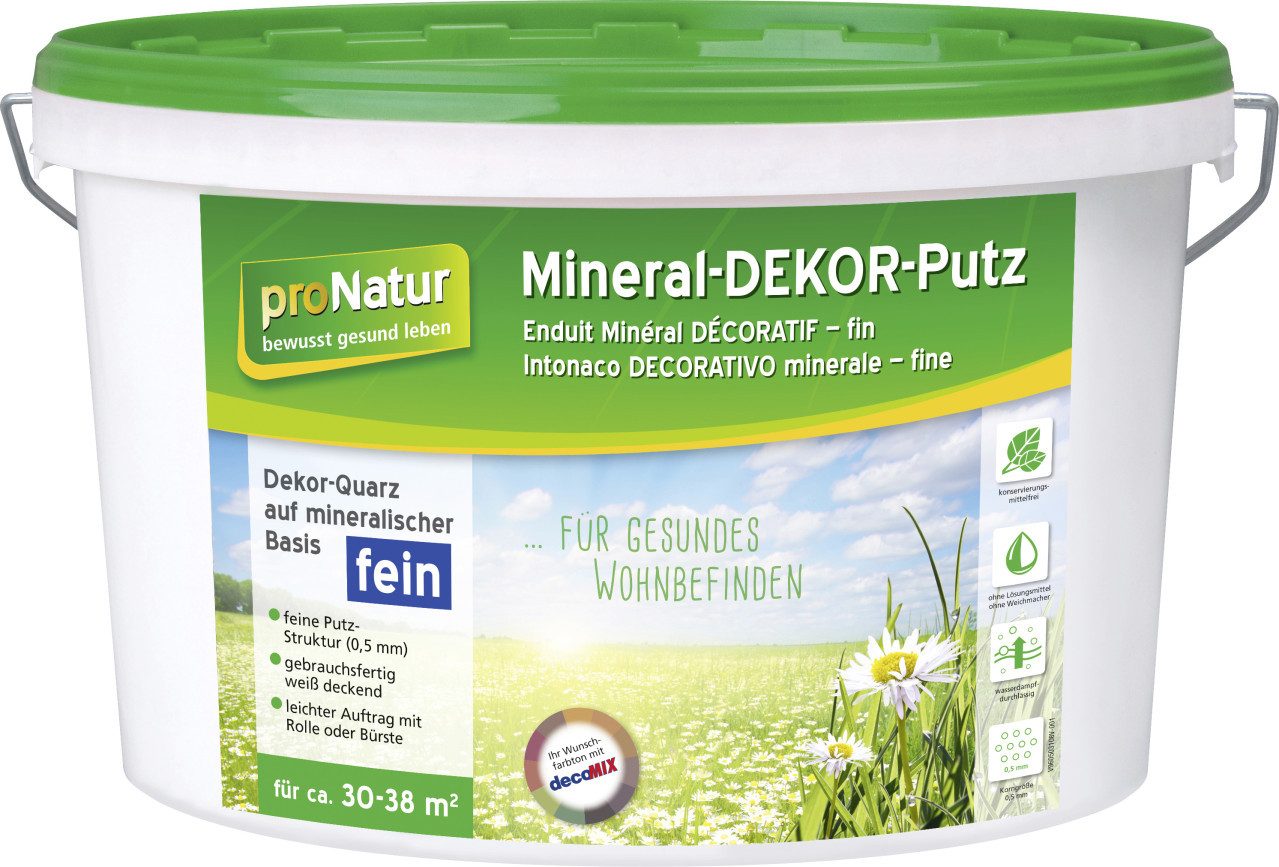 Pronatur Zementputz Pronatur Mineral Dekor-Putz 15 kg 0,5 mm fein weiß