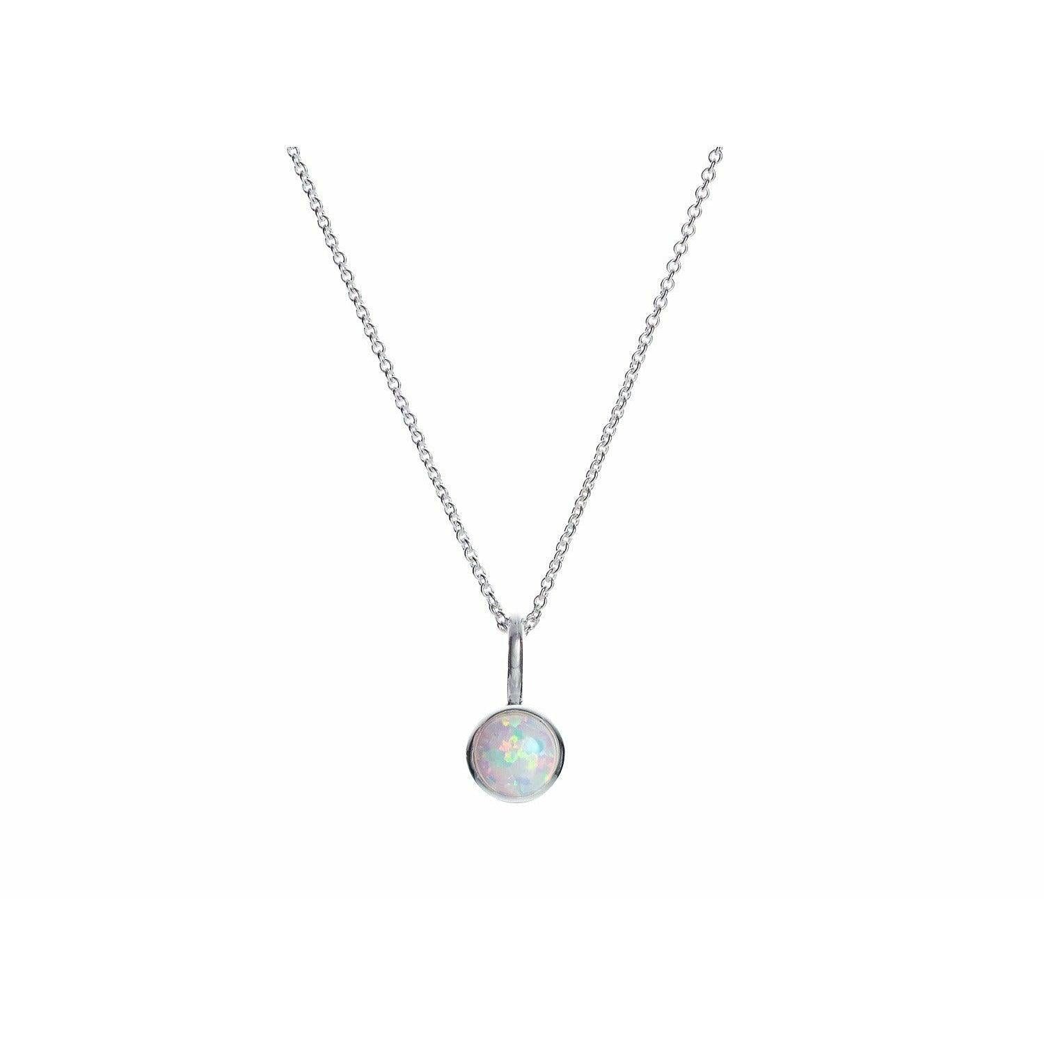 iz-el Silberkette Kette Silber Opal - Geschenk für Frauen, 925 Sterling Silber