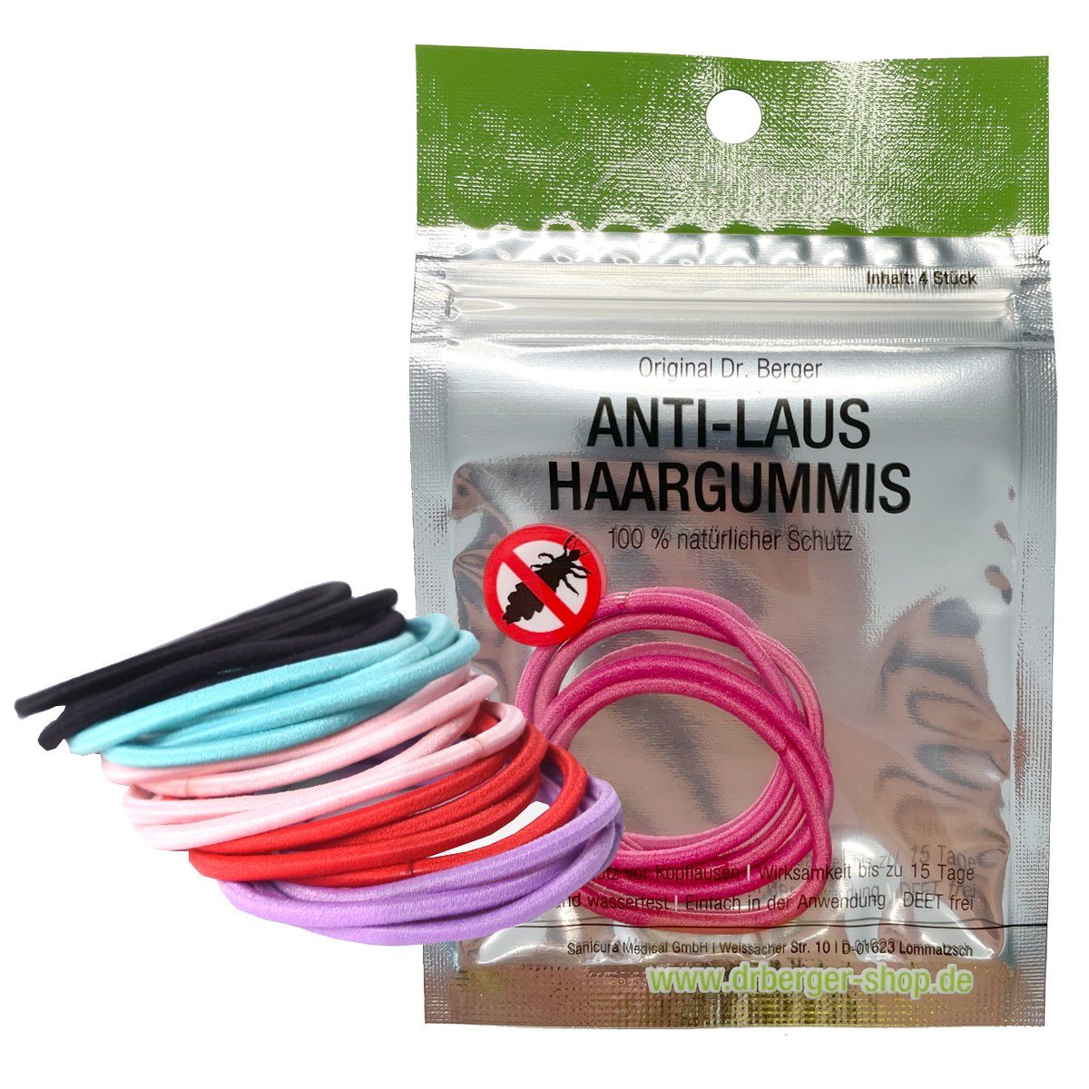Dr. Berger Haargummi Anti-Laus Haargummis, Spar-Set, 20-tlg., 100 % natürlich - Gesunder und wirksamer Schutz bei Läusen