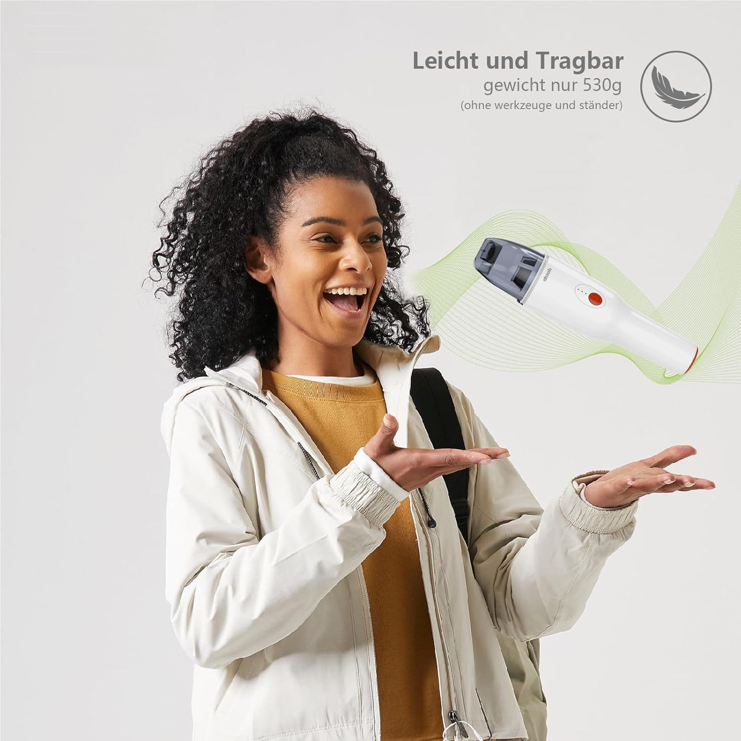Vivitar Akku-Handstaubsauger mit 6200 Pa Saugkraft, USB-C-Aufladung und waschbarem HEPA-Filter, 70 W, Tragbarer Mini-Akku-Staubsauger für Auto, Zuhause 2-in-1-Fugendüse