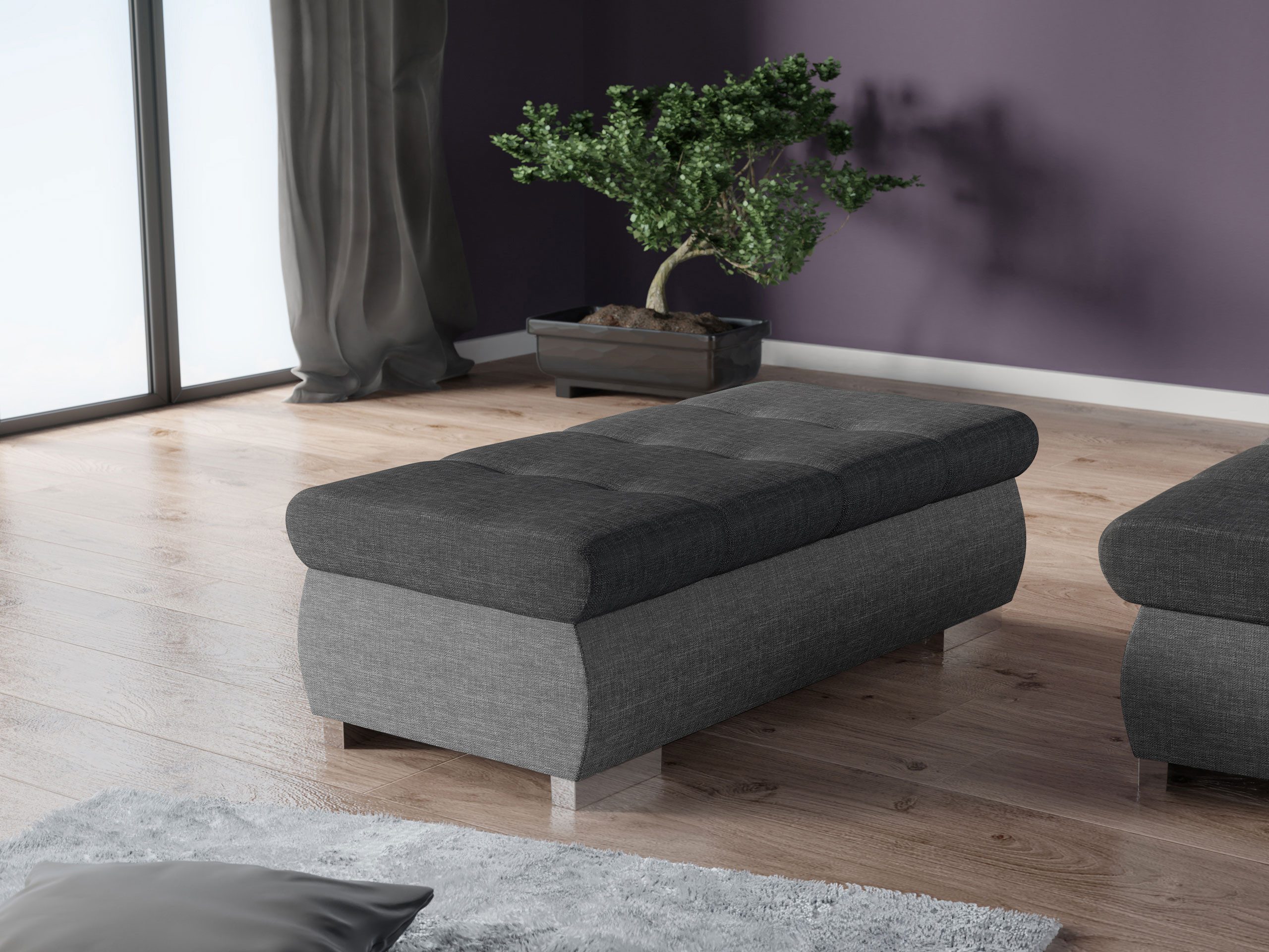 MIRJAN24 Polsterhocker Orkan Groß, Holzkonstruktion, 120x60x39 günstig online kaufen