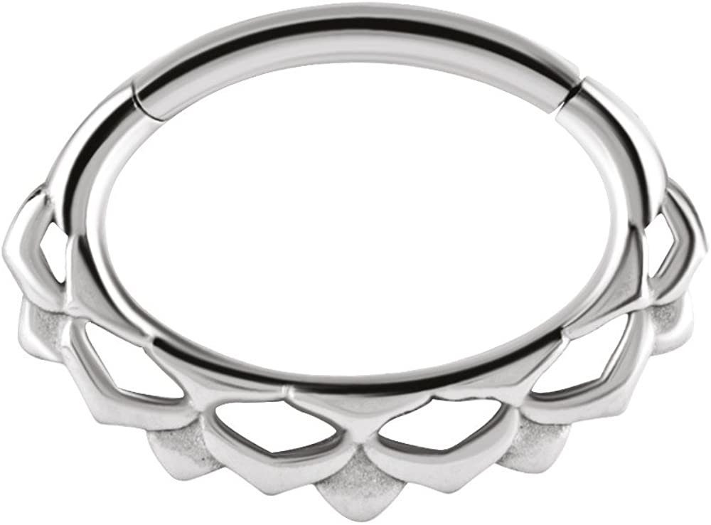 Piercing-Set Karisma Edelstahl 316L Hinged Septum/Daith Clicker Ring Ohrring Nase 6mm Stablänge - Silber