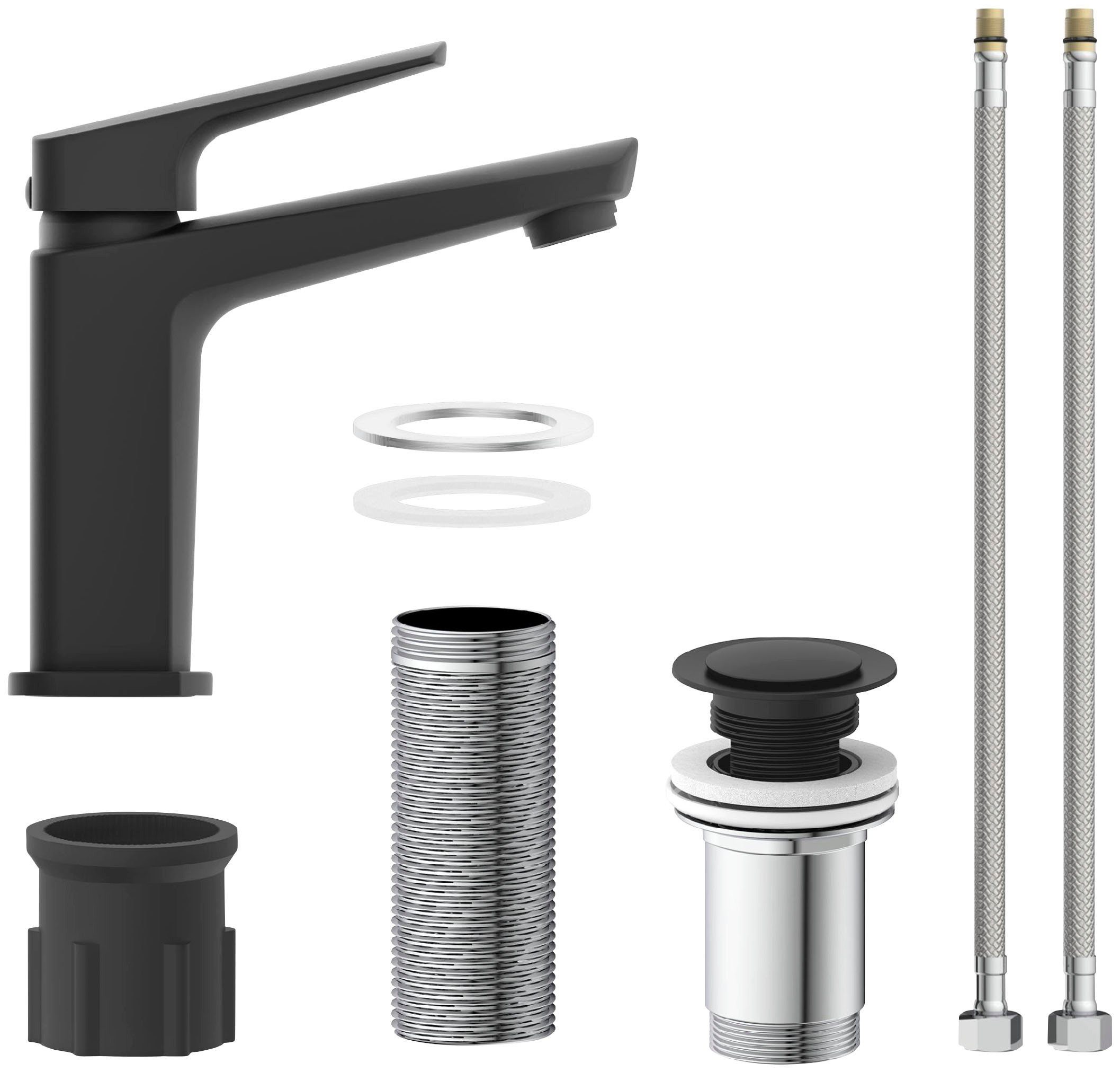 Schütte Waschtischarmatur RAVEN Wasserhahn mit Ablaufgarnitur, Mischbatterie mit Pop Up Abflussstopfen. Reduzierter Preis € 99,43. Unverbindliche Preisempfehlung € 149,99