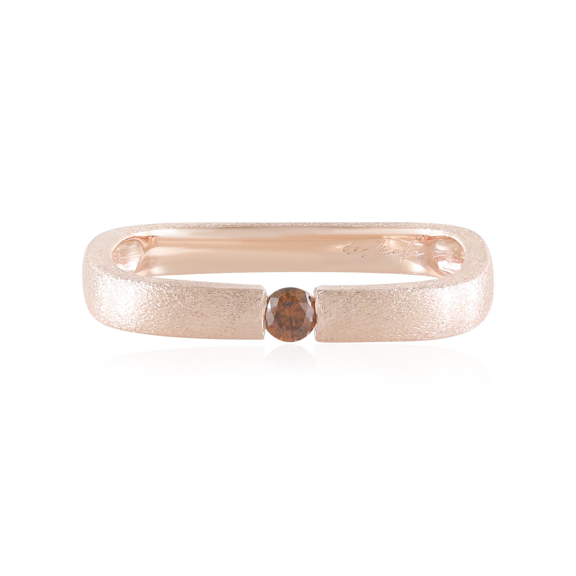 Cavill Diamantring Cavill Ring Sterlingsilber rosévergoldet 0,054 ct roter Stein (1-tlg)