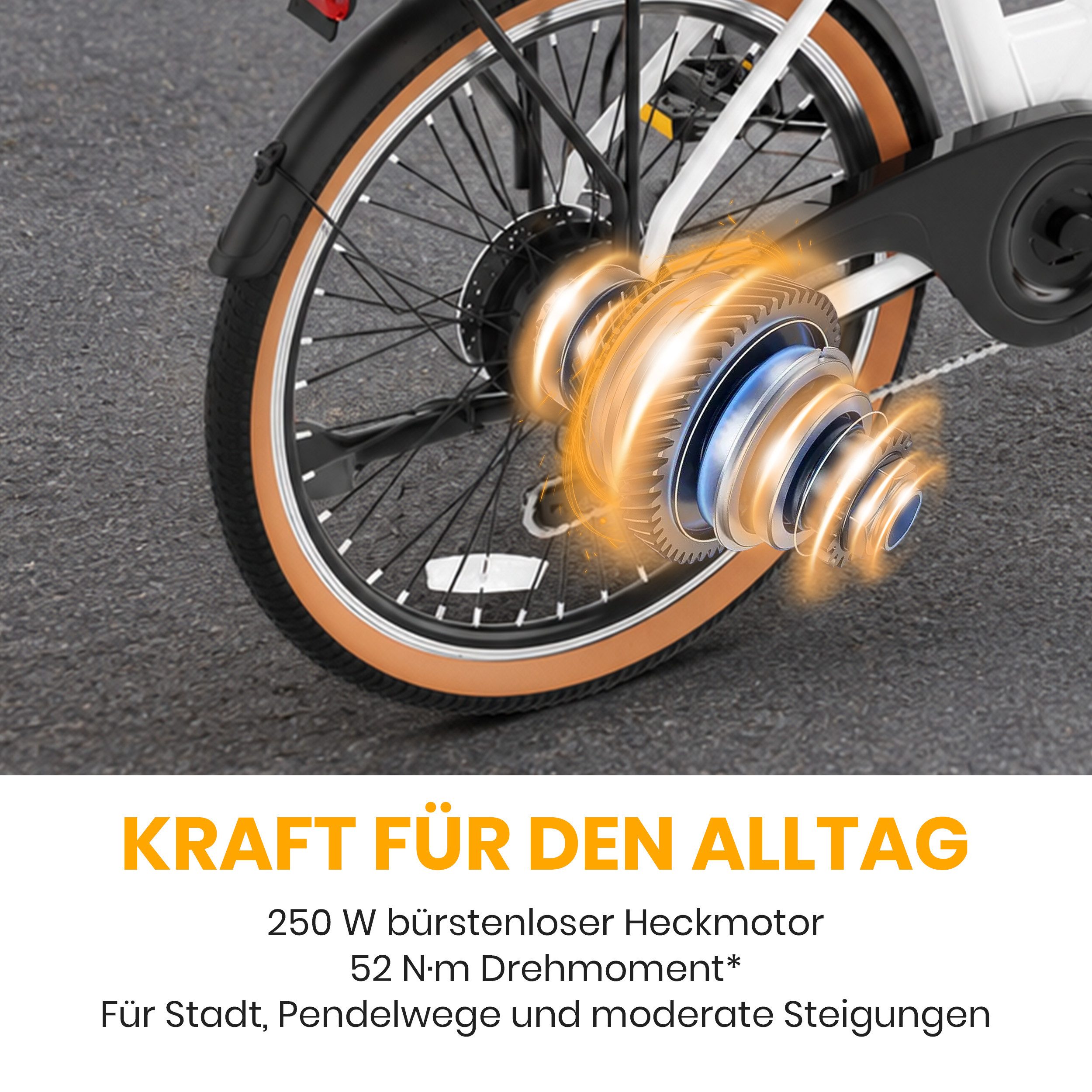Vankel E-Bike Cityrad Herren u. Damen E-Citybike 26 Zoll 250W 648Wh 120km Tiefeinsteiger, 7 Gang Shimano, Kettenschaltung, Heckmotor, 648 Wh, City-Komfort für Pendelweg und Einkauf mit bis zu 120 km Reichweite