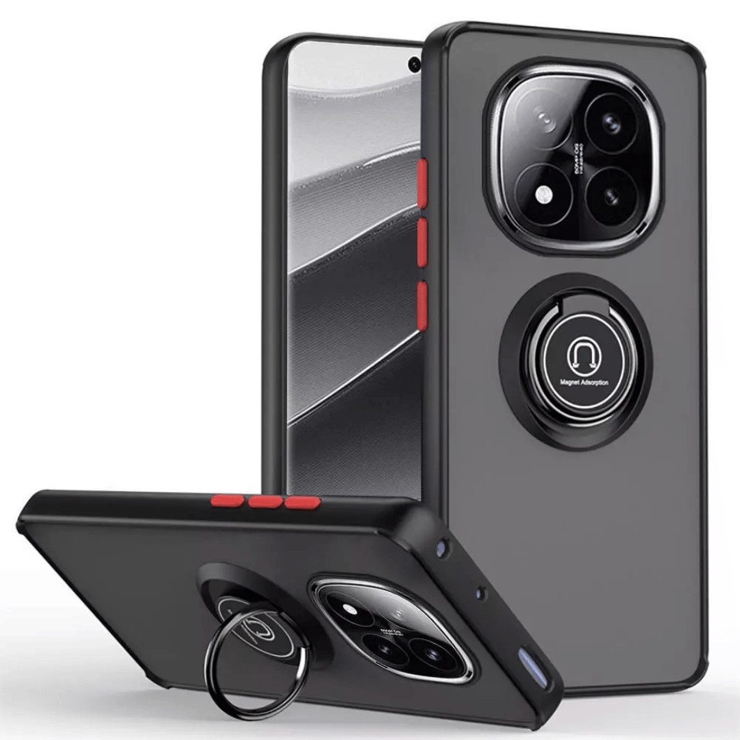 SmartUP Smartphone-Hülle für Xiaomi Redmi Note 14 Pro Plus 5G Schutz Ringhalter Slim Case Cover 6,67 Zoll, integrierter Ringhalter, Standfunktion