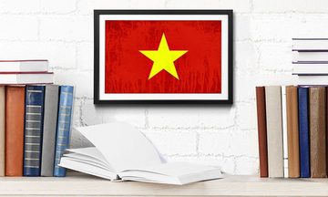 WandbilderXXL Bild mit Rahmen Vietnam, Flagge, Wandbild, in 4 Größen erhältlich