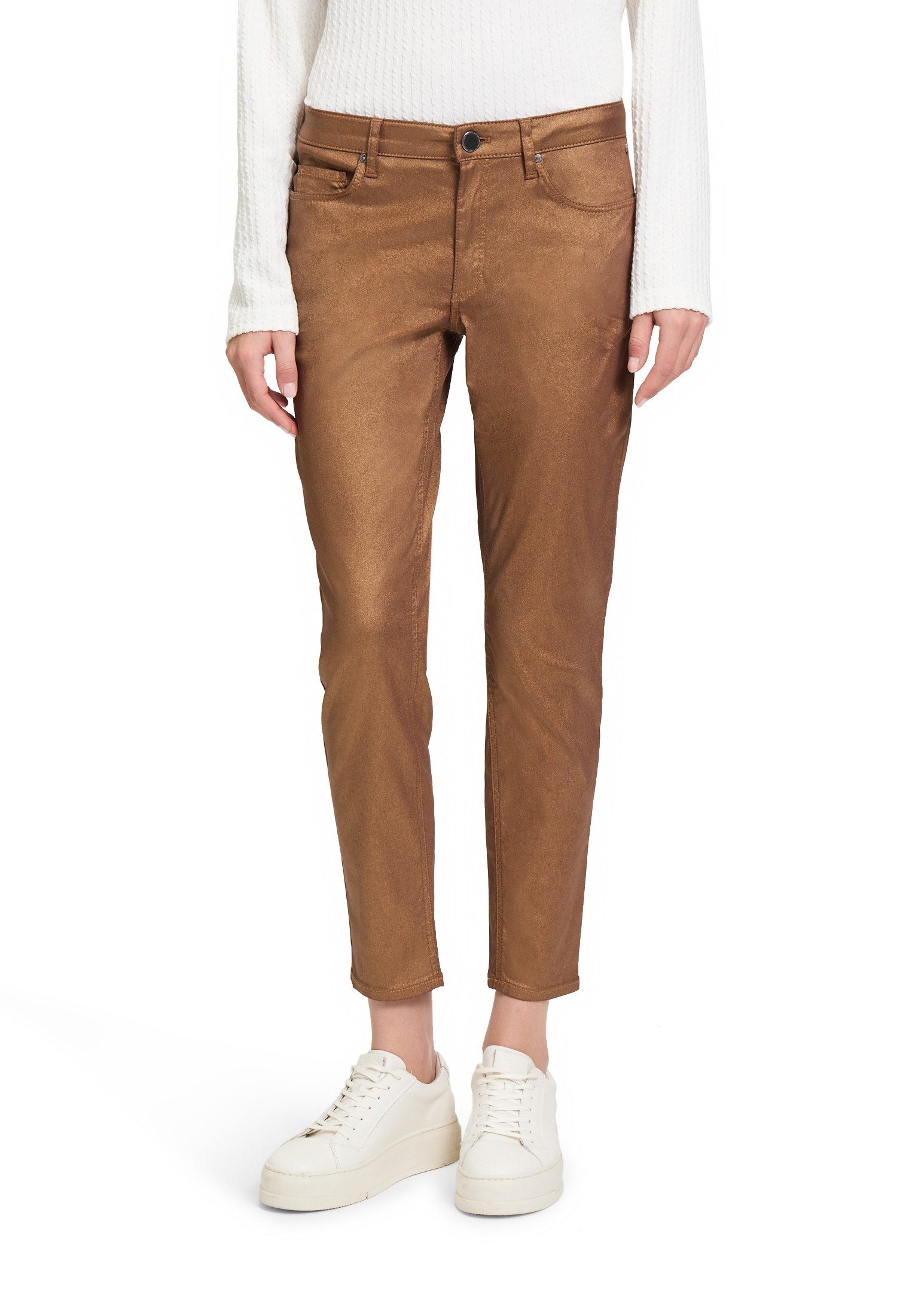 Slim-fit-Jeans Betty & Co Casual-Hose im Glitzer-Look