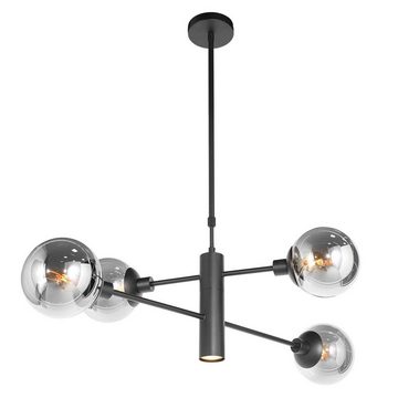 Steinhauer LIGHTING LED Deckenleuchte, Deckenleuchte Deckenlampe Wohnzimmerlampe Metall Glas Schwarz LED
