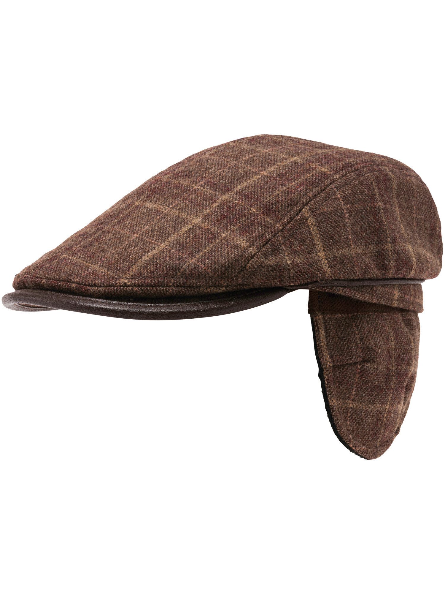 bugatti Flat Cap Winddichte bugatti Flatcap mit Karo-Design und Ohrenklappen