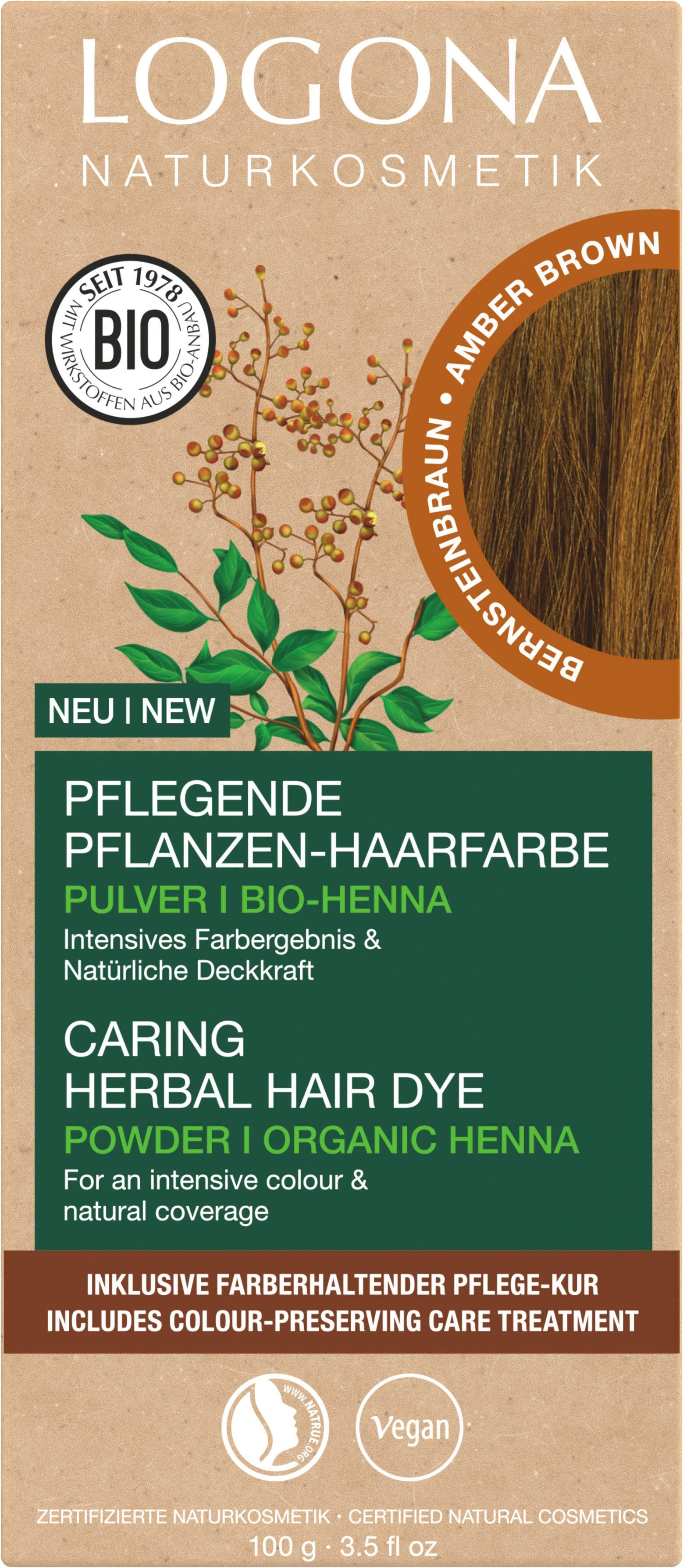 LOGONA Haarfarbe Pflanzen-Haarfarbe Pulver 06 Bernsteinbraun