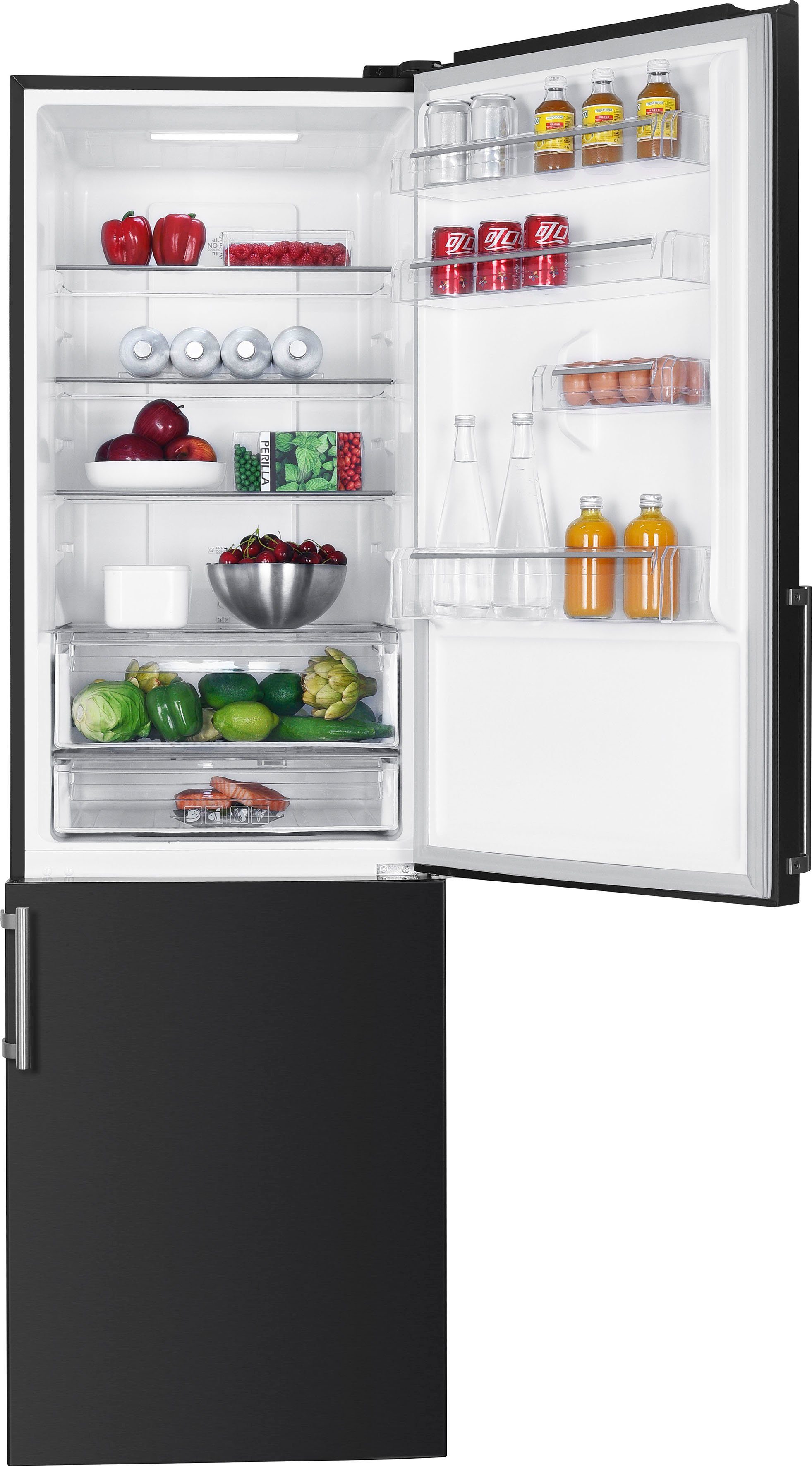 Hanseatic Kühl-/Gefrierkombination HKGK19560CNFDBI, 195 cm hoch, 60 cm breit, Schnellgefrierfunktion, Eco-Modus, NoFrost, Display, Türalarm