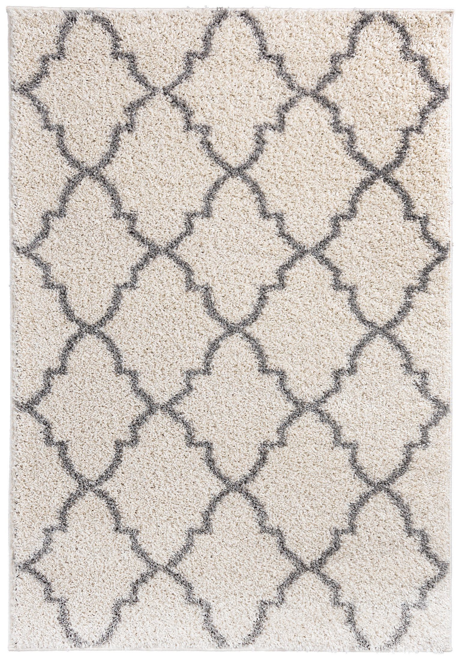 Mazovia Hochflor-Teppich Hochflor Shaggy Teppich für Wohnzimmer - Höhe 30 mm Creme, 60 x 100 cm, Pflegeleicht, Marokkanisches, Langflor, Rechteckig, Weich