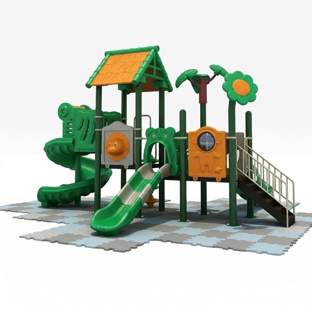 JVmoebel Spielturm Kletterturm aus Kunststoff mit Rutsche und Spielhaus für Kinder, Made in Europa