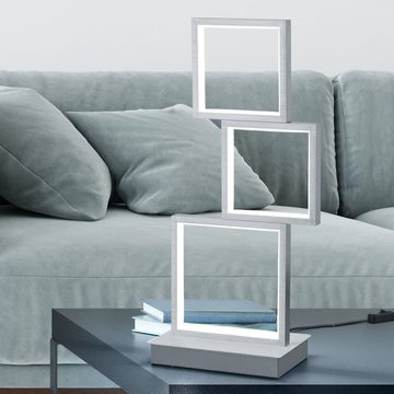 etc-shop Schreibtischlampe, LED Tisch Steh Lampen ALU gebürstet schwarz Wohn Zimmer Quadrat