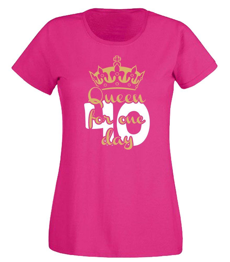 G-graphics T-Shirt 40 – Queen for one day Slim-fit Damen T-Shirt mit Motiv günstig online kaufen