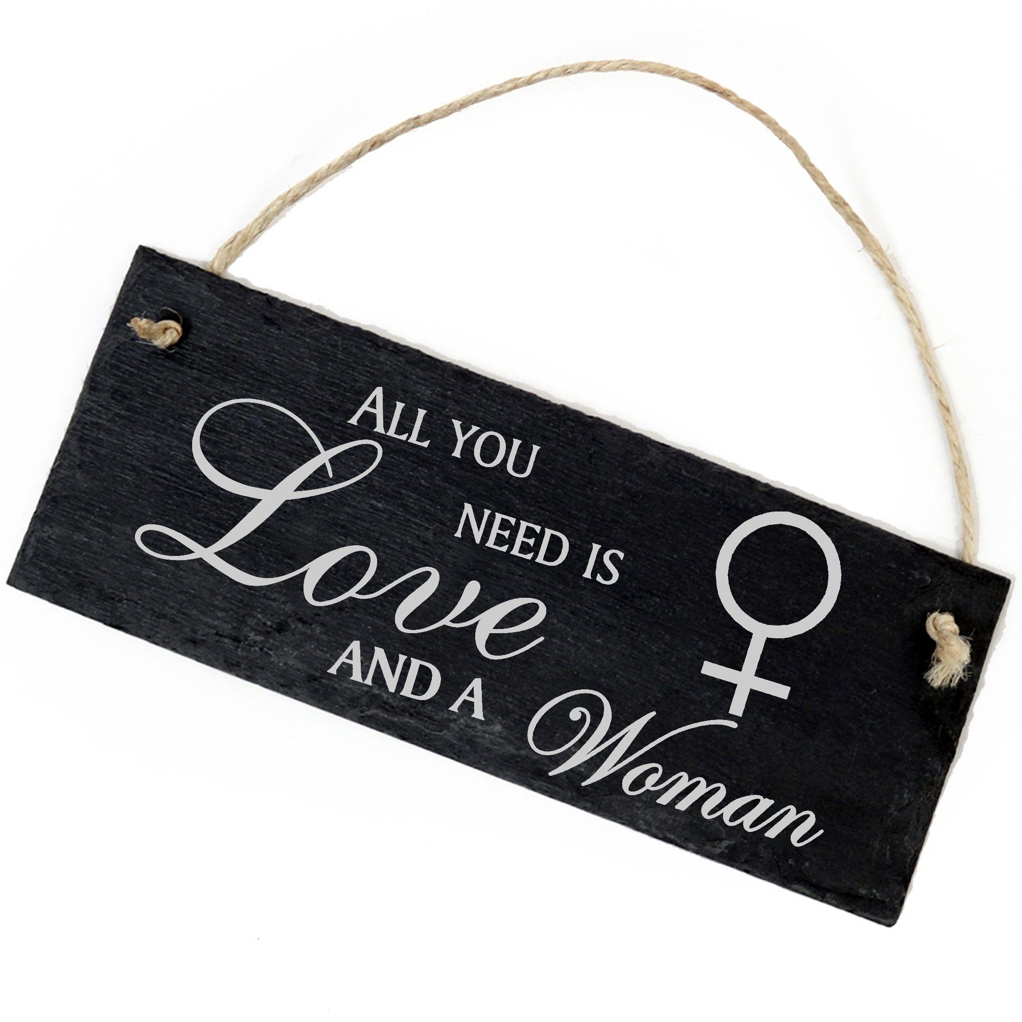 Dekolando Hängedekoration Frau Symbol 22x8cm All you need is Love and a Woman