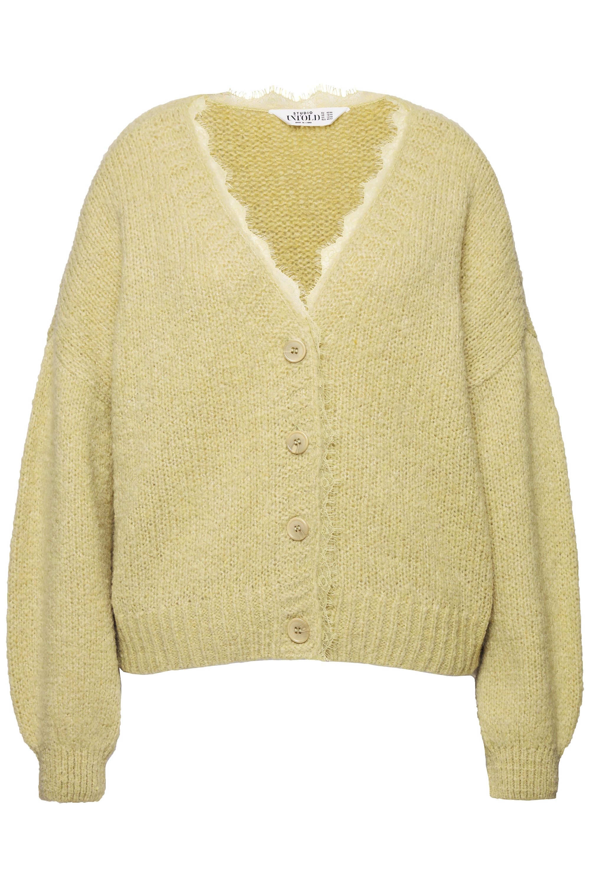 Studio Untold Strickjacke Strickjacke oversized Spitzenkante günstig online kaufen