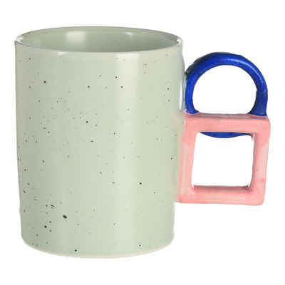 Depot Tasse Tasse Geometric, 100% Porzellan, aus Porzellan, Ø 8 Zentimeter, H 10 Zentimeter