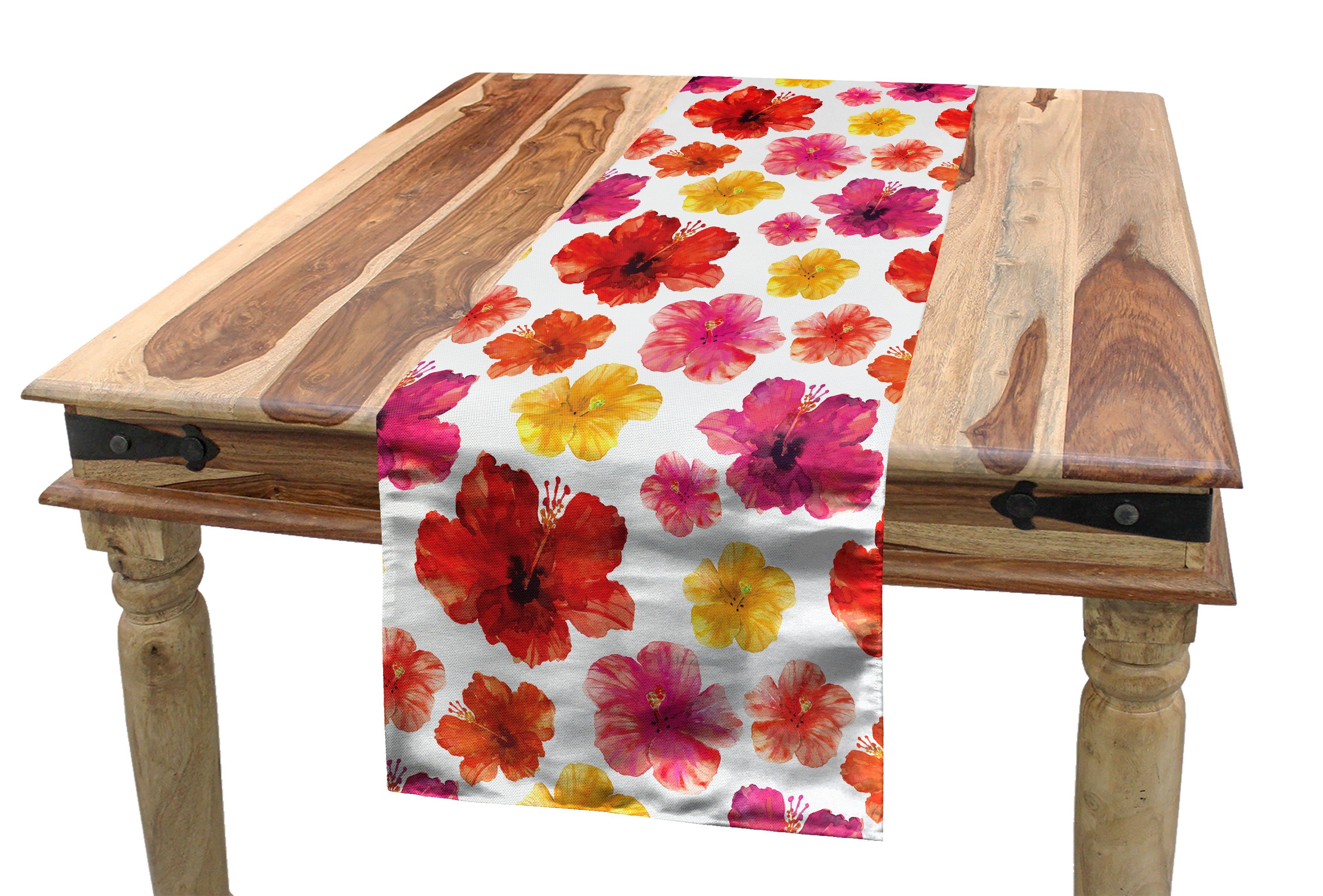 Dekorativer Tischläufer, Dschungel Blume Blüte Abakuhaus Küche Tischläufer Rechteckiger Tropische der in Esszimmer