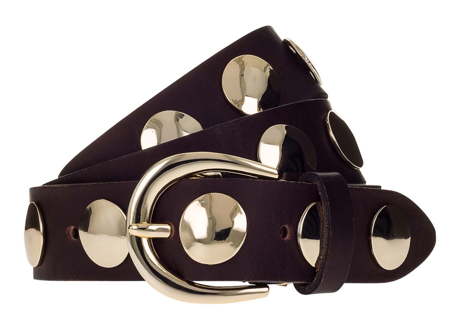 b.belt Ledergürtel Gold Leather Belt