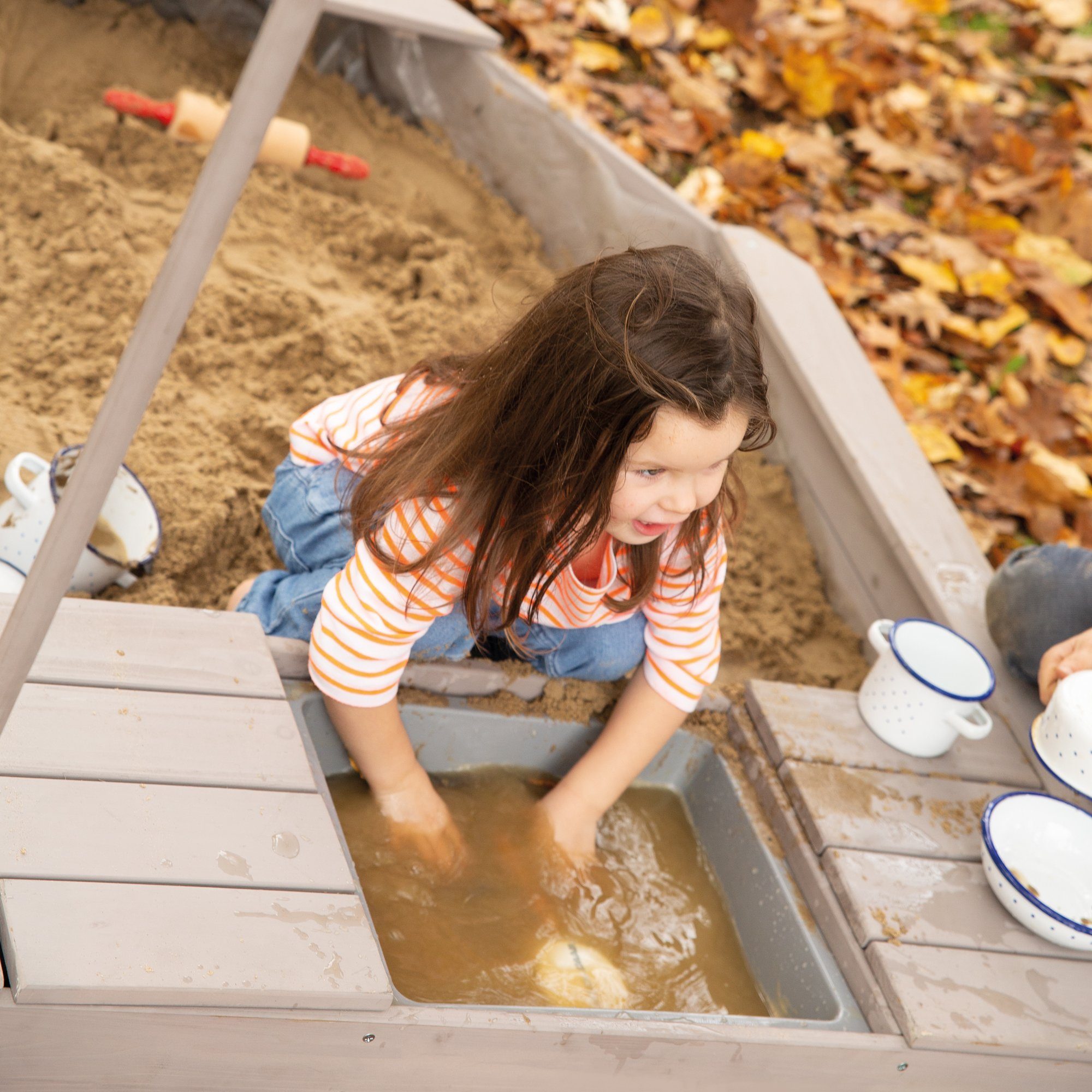 roba® Sandkasten Boot, Kinder-Sandkiste aus wetterfestem Massivholz, inkl. Sonnendach