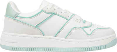 Tommy Jeans TJW RETRO BASKET FOAM EDGE Keilsneaker kontrastfarbenem Pastell-Besatz, Freizeitschuh, Halbschuh, Schnürschuh