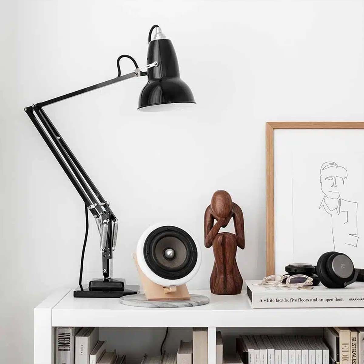 Anglepoise Schreibtischlampe Original 1227 Tischleuchte, H: max. 91 cm, LED wechselbar, 2700K, Flexibler Arm, inkl. LED-Leuchtmittel
