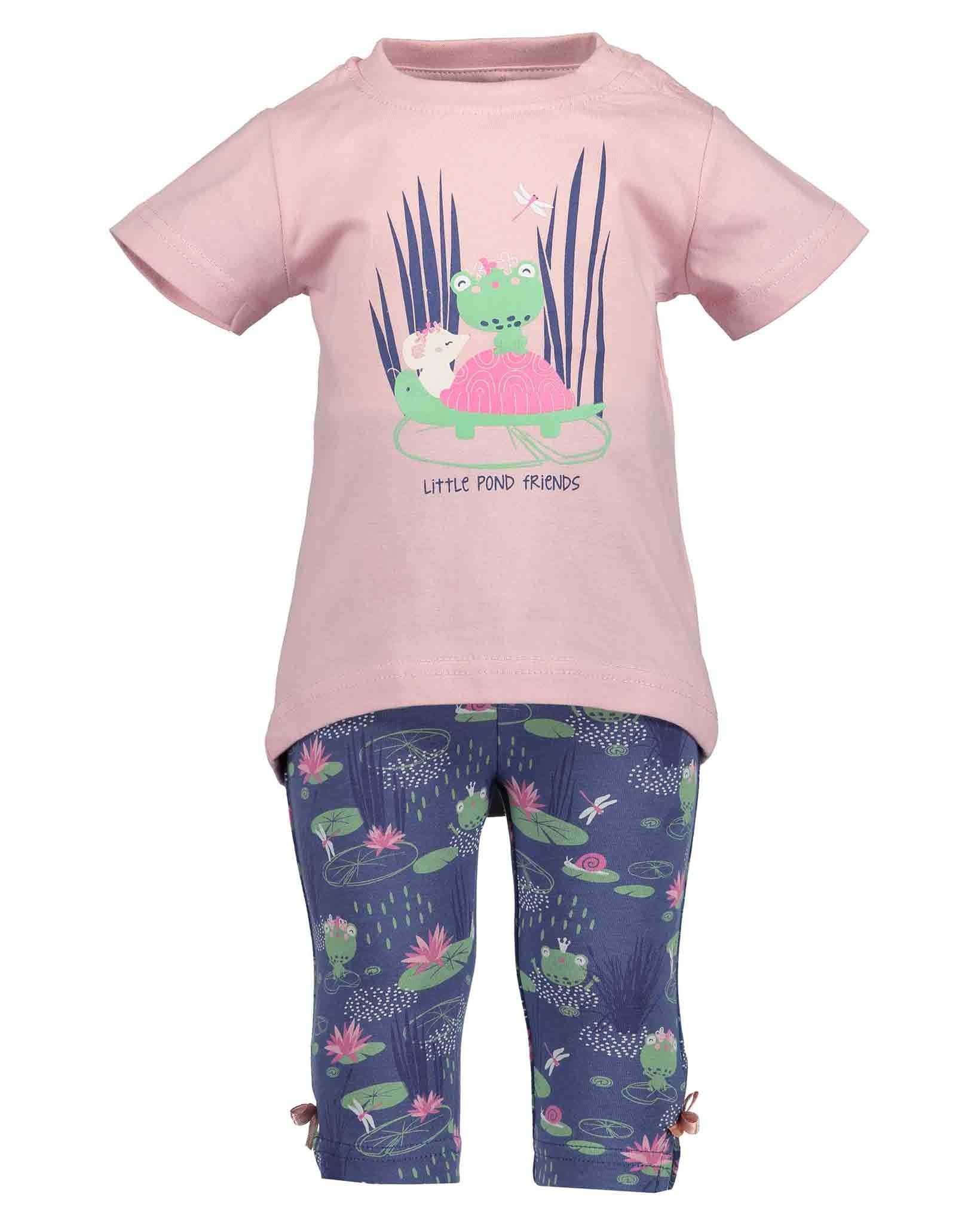 Blue Seven T-Shirt Mädchen Set T-Shirt und Shorts "Frosch" in rosa/blau (Spar-Set, 2-tlg)