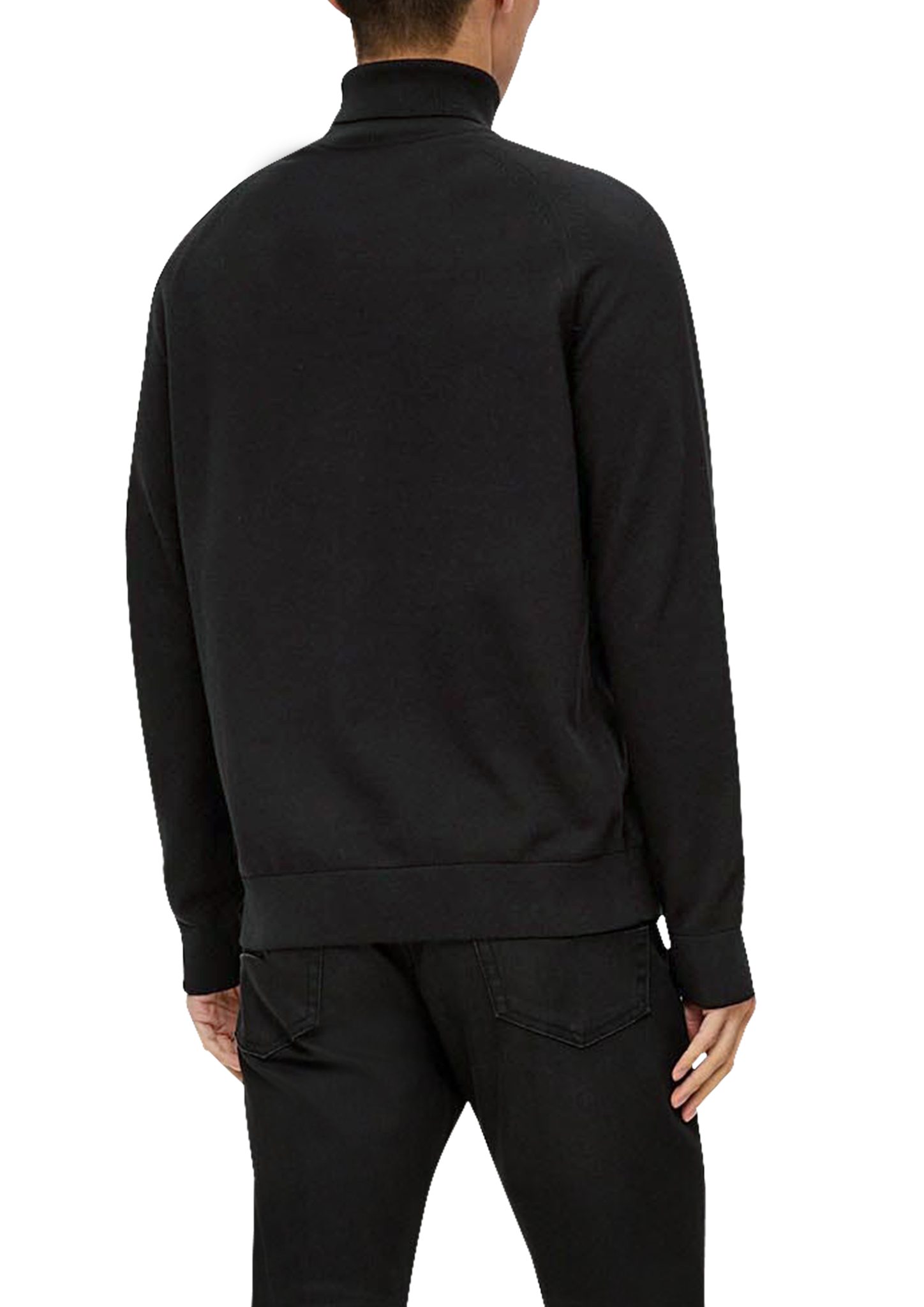 s.Oliver aus Stickerei Strickpullover BLACK Strickpullover Baumwolle