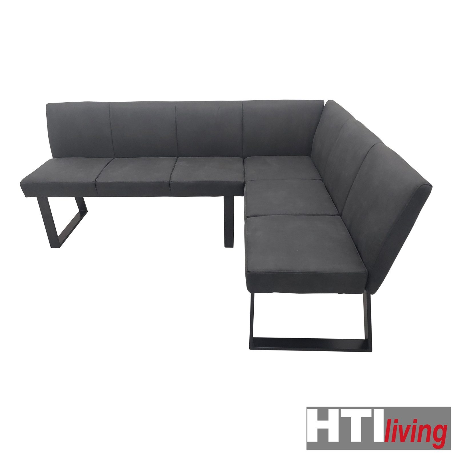 HTI-Living Eckbank Eckbank 192 x 152 cm Schwarz (1 Stück, 1-St., 1 Eckbank), Sitzbank Polsterbank Kunstlederbezug Metallgestell