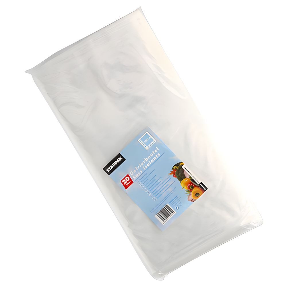 PAPSTAR Gefrierbeutel Gefrierbeutel, LDPE 20 l 60 cm x 40 cm transparent 100 Stk
