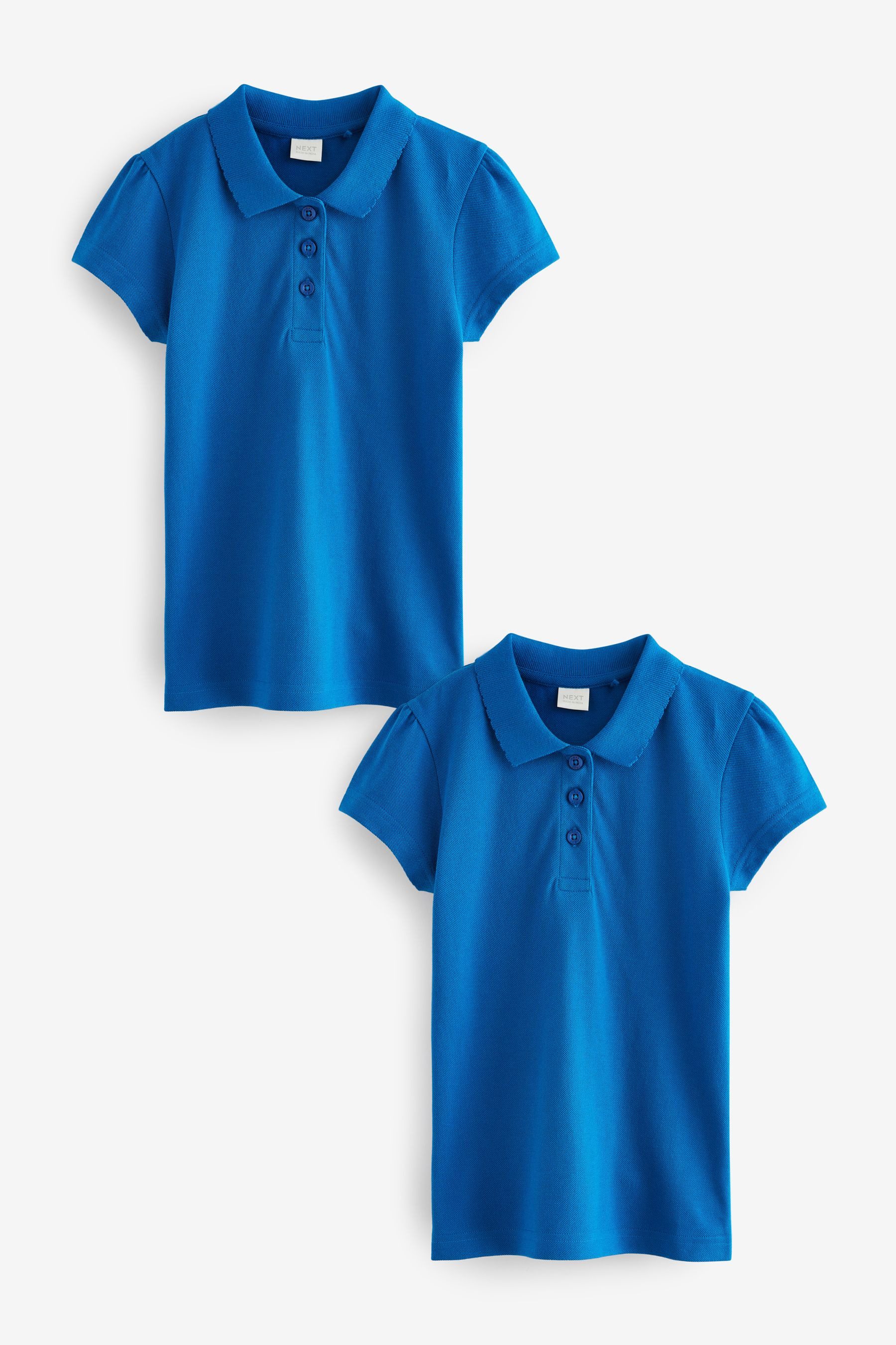 Next Poloshirt Kurzärmelige Polohemden aus Baumwolle im 2er-Pack (2-tlg)